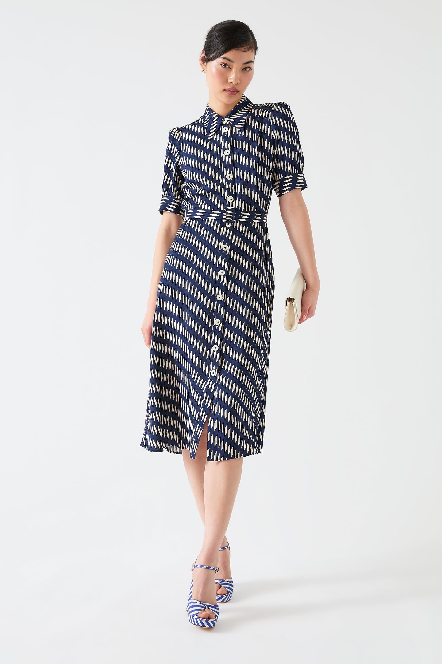 DR VALERIE SHIRT DRESS NAVY/CREAM 2