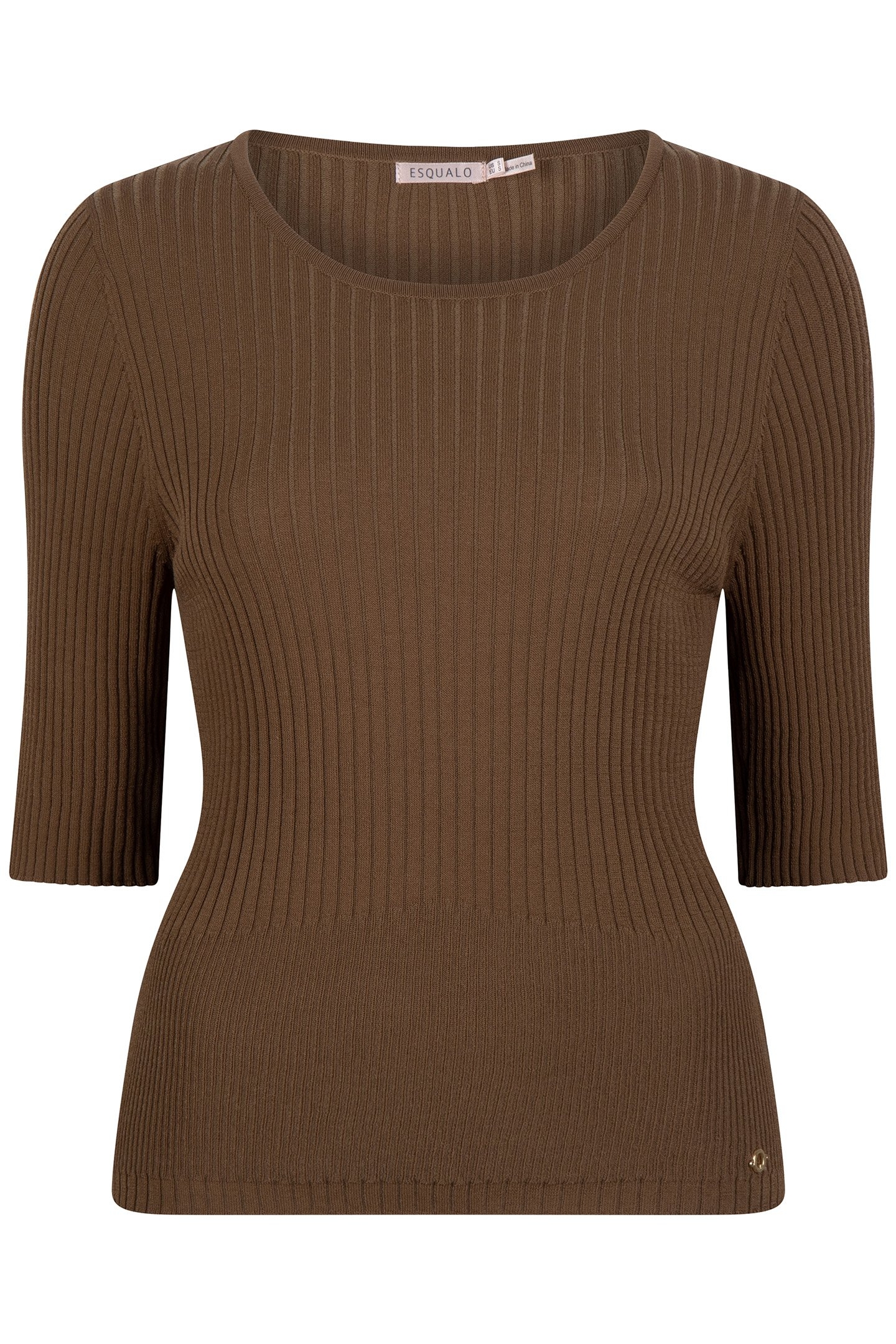 TOP KNITTED MIXED RIB ARMY GREEN 3