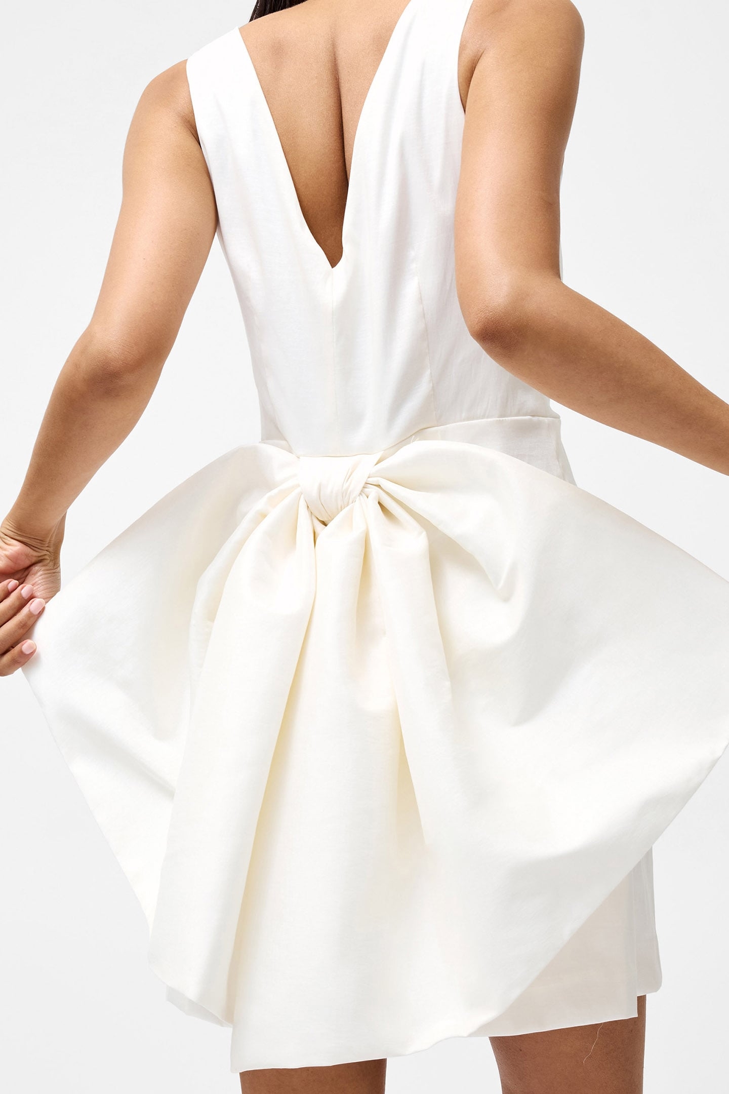 BEVERLY BOW SHORT DRESS SUMMER WHITE 3