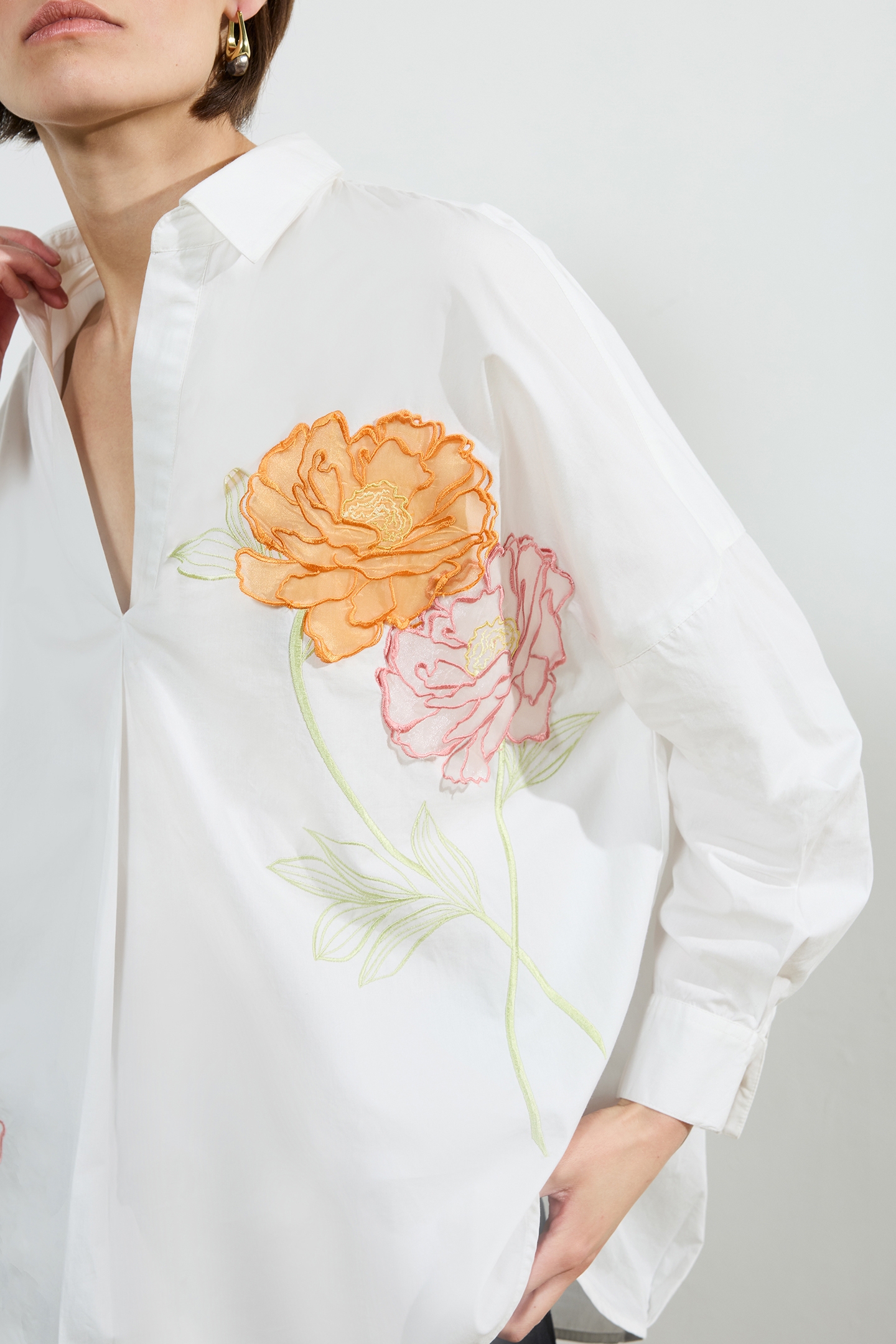 CAMBRIA COTTON POPOVER SHIRT LINEN WHITE 4