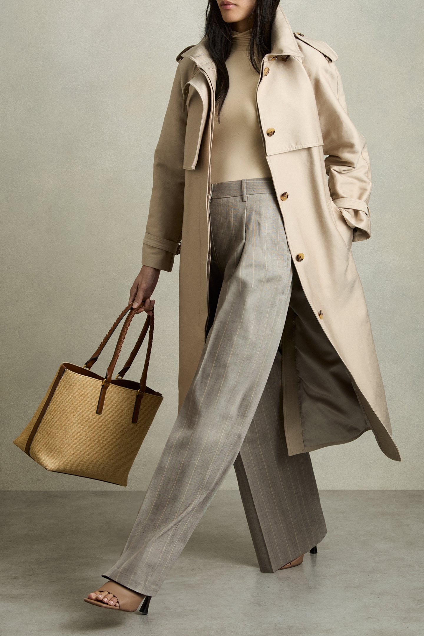 WIDE LEG PINSTRIPE TROUSER GREY 3