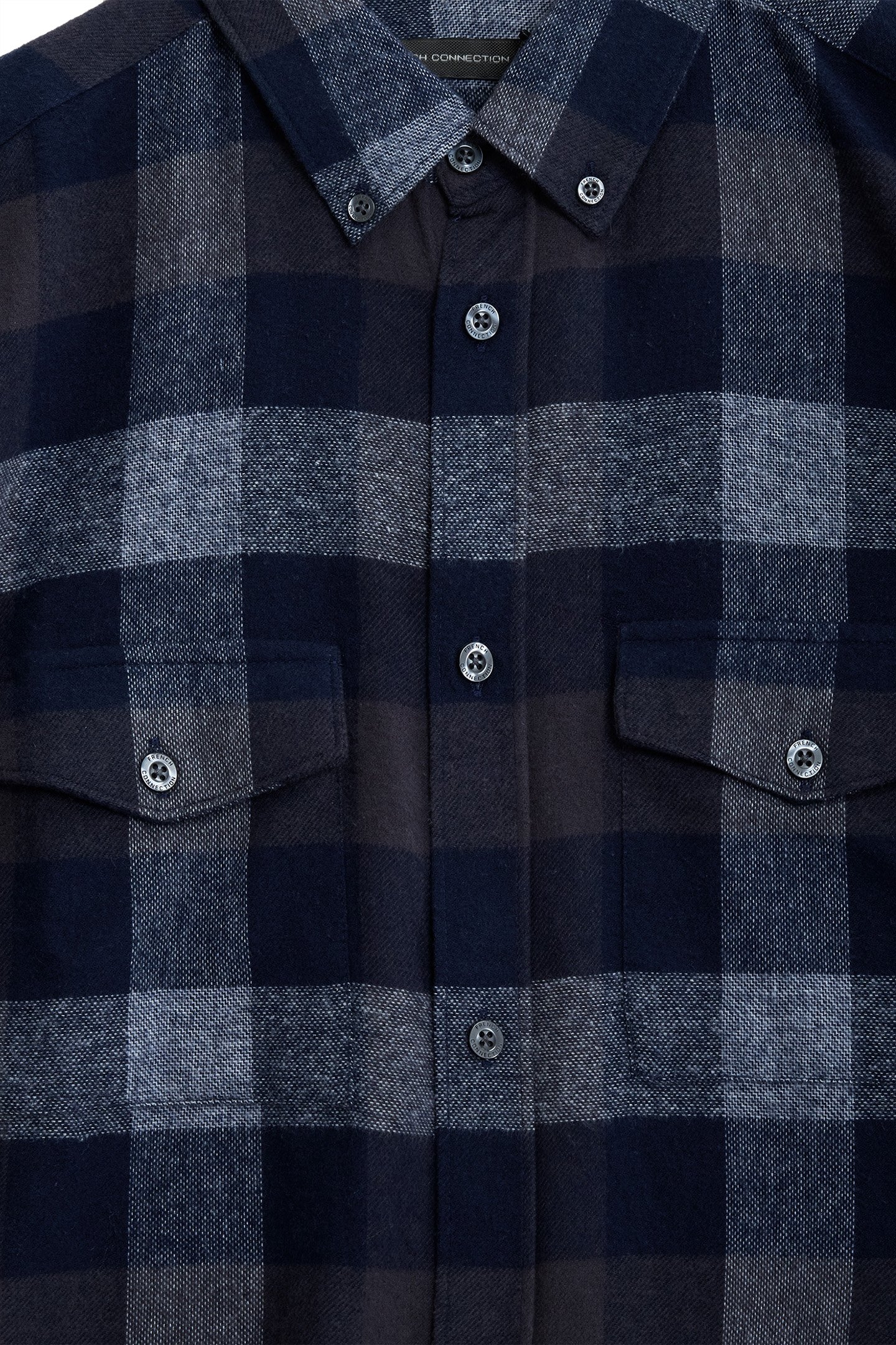 MULTI GINGHAM 2 PKT FLANNEL LS MARINE 3