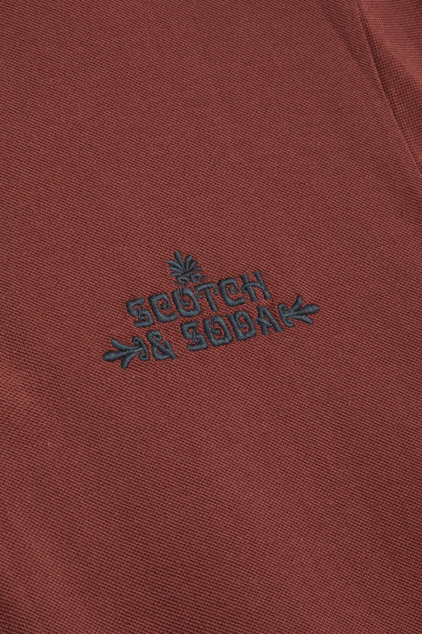 PIQUE SS POLO BROWN/RED 2