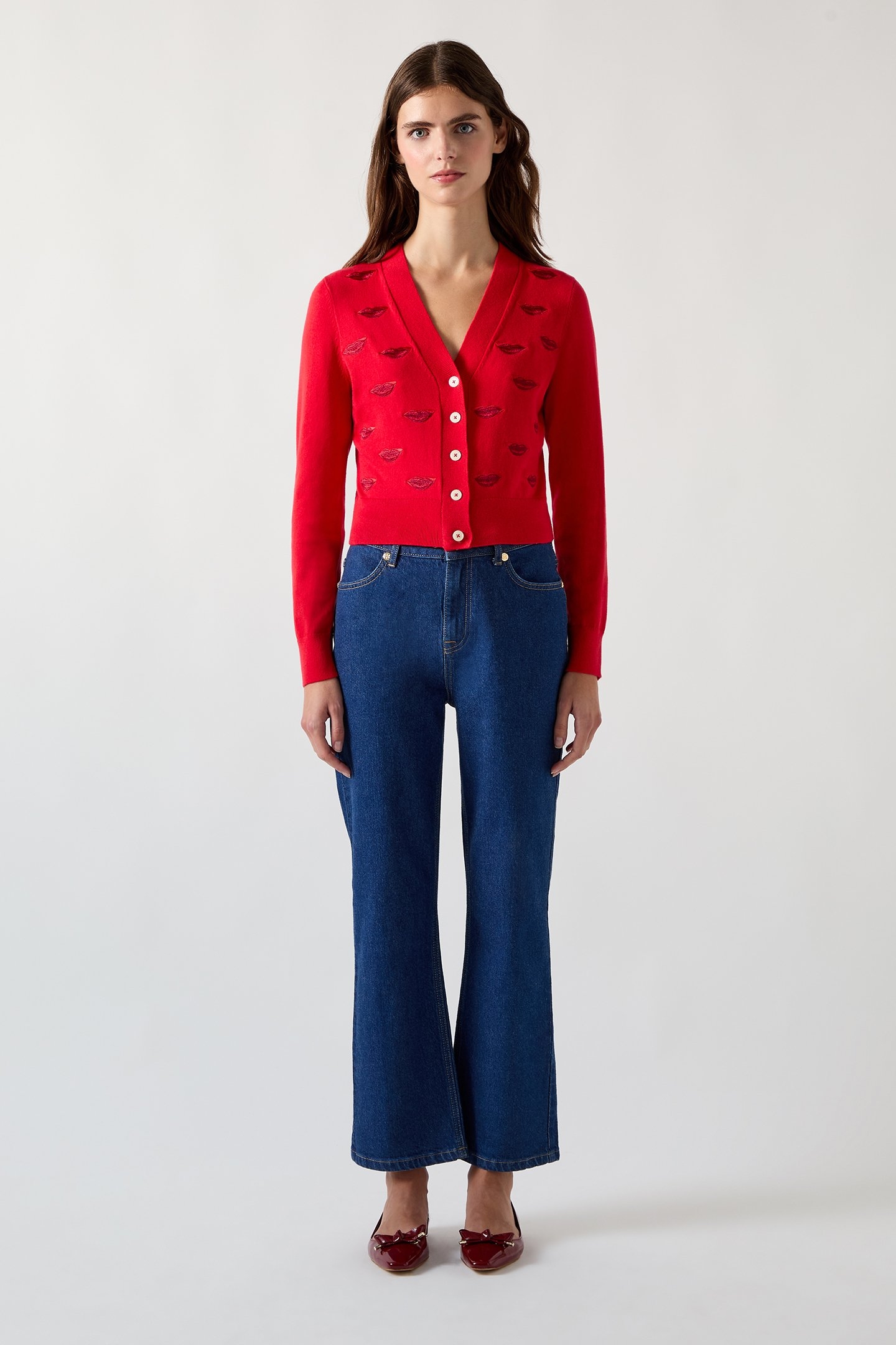 CD TALLIS LIPS CARDIGAN RED 1