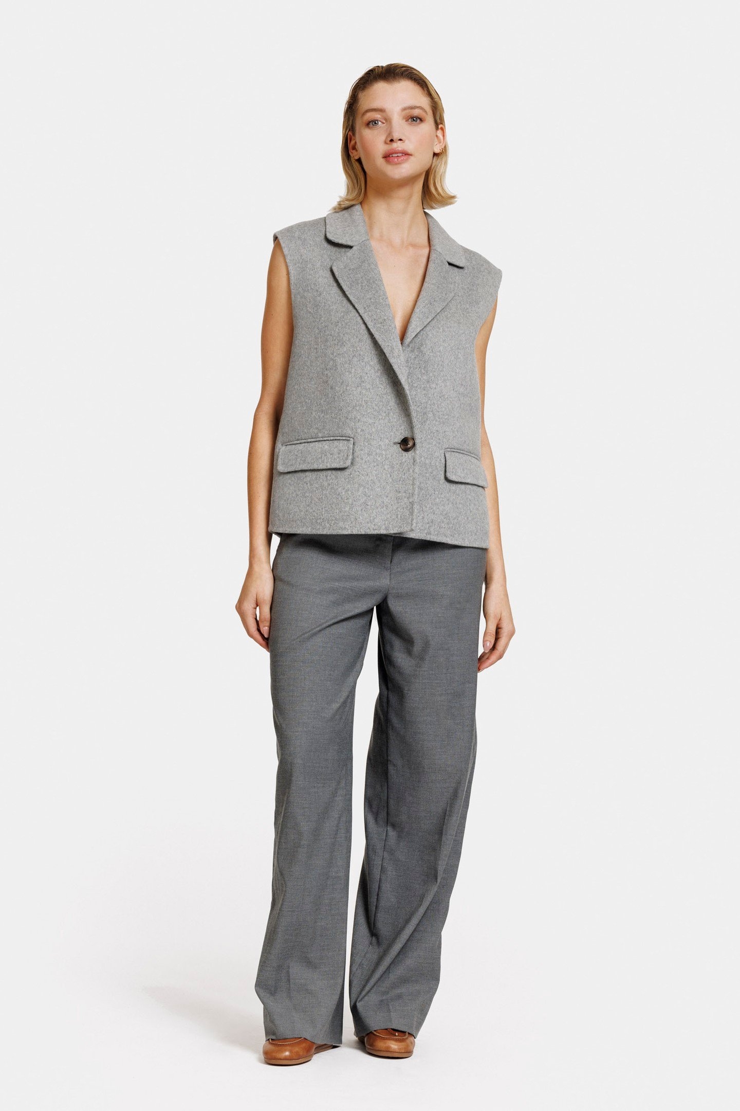 LAURENCE BODYWARMER GREY MELANGE 1