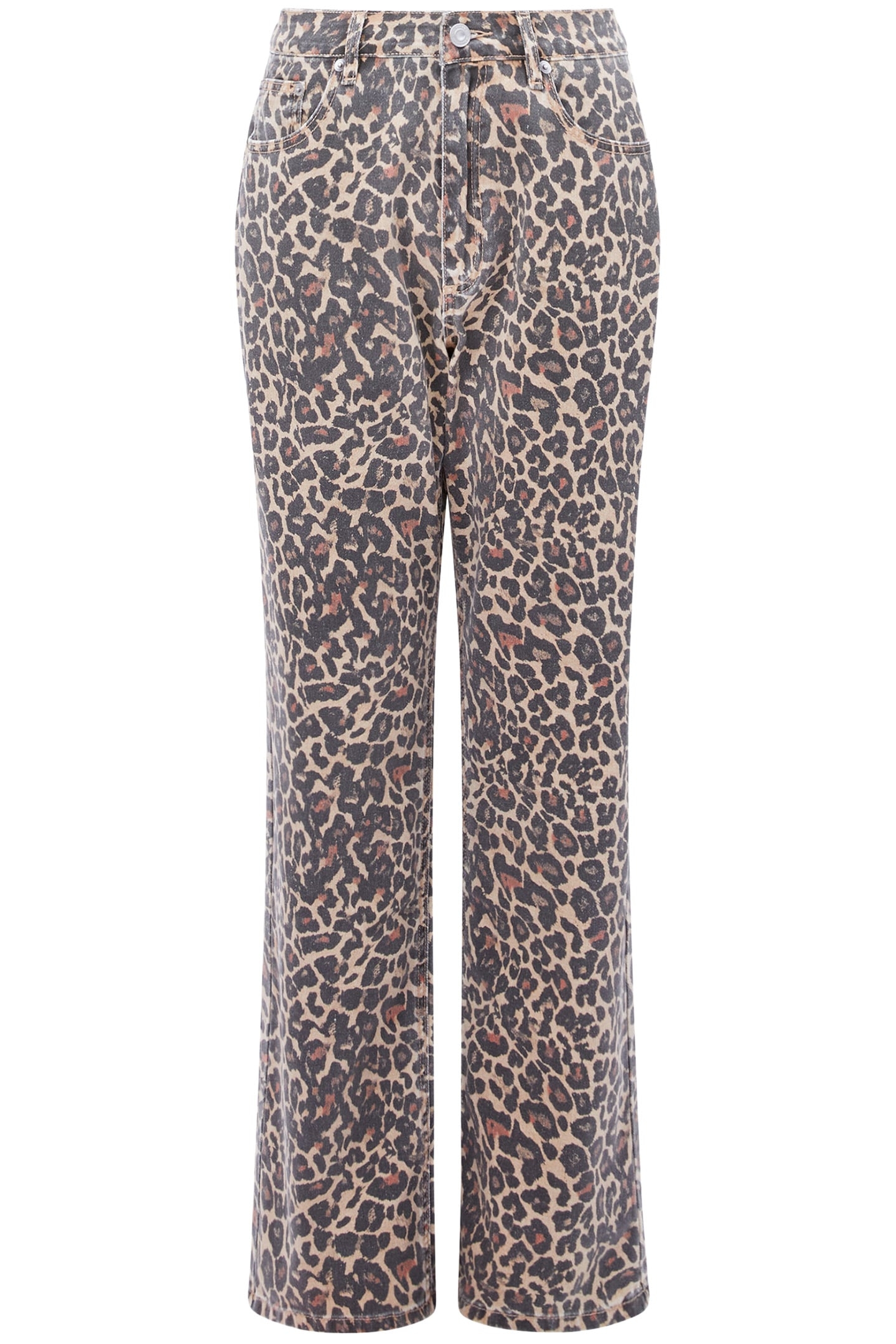 CHARLIE PRINTED STRAIGHT JEAN LEOPARD SAND MULTI 3