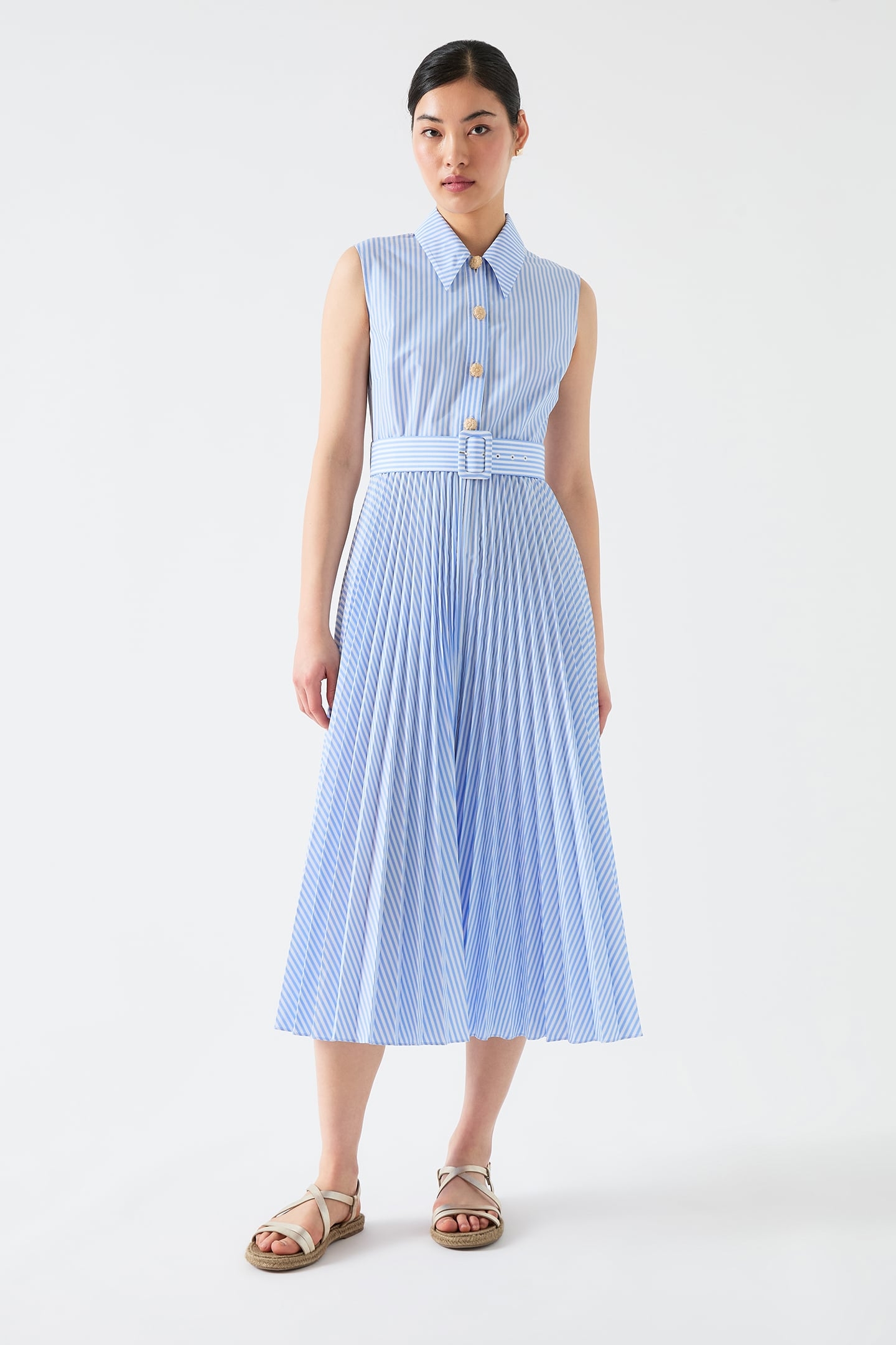 DR HALLY FLOWER STRIPE DR BLUE 2