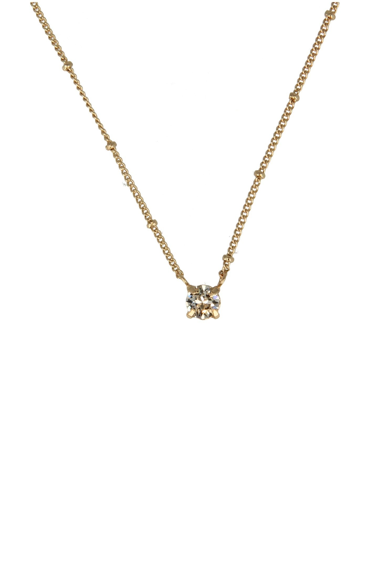SOLITAIRE NECKLACE CRYSTAL GOLD 3