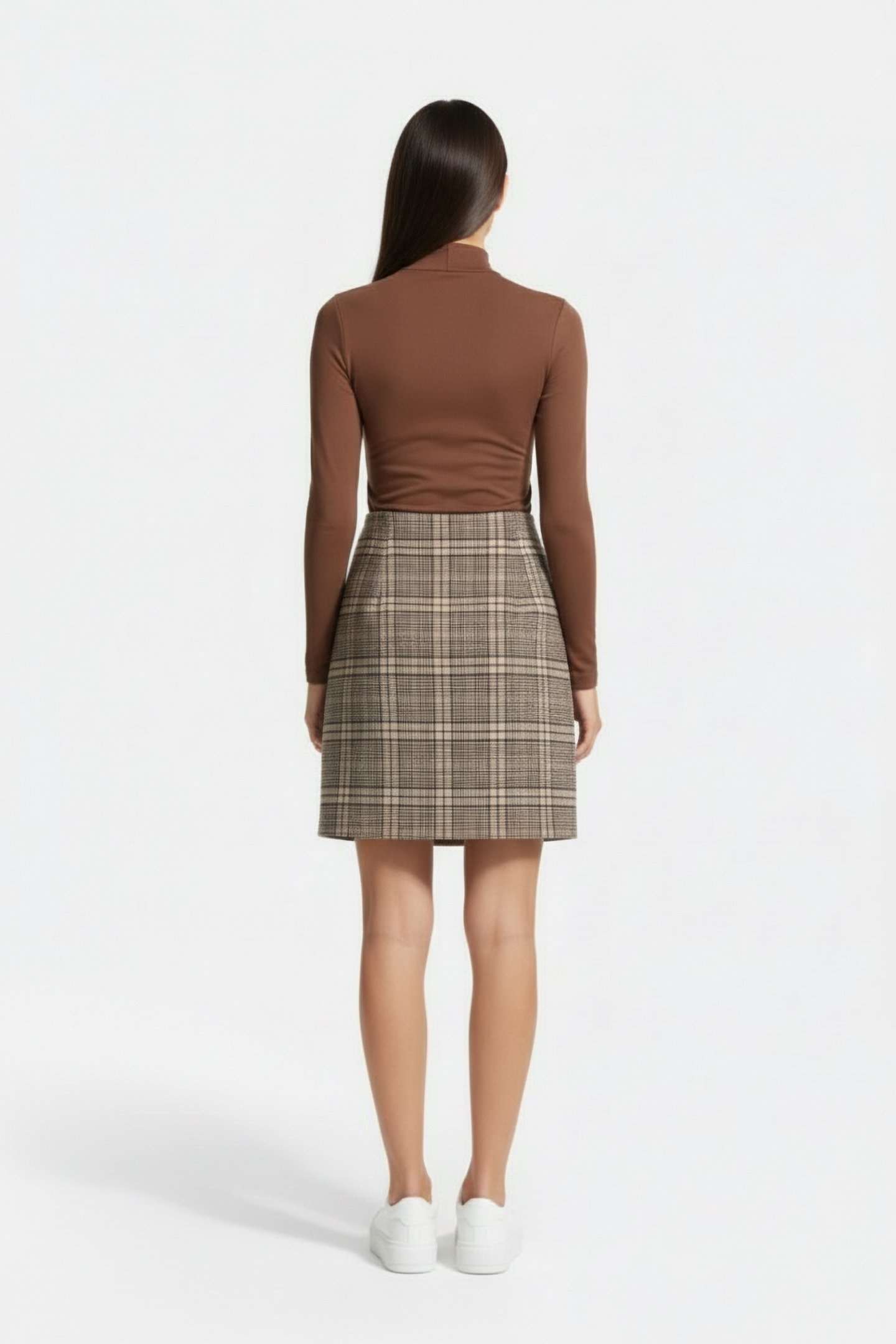 WRAP MIDI SKIRT IN BROWN 2