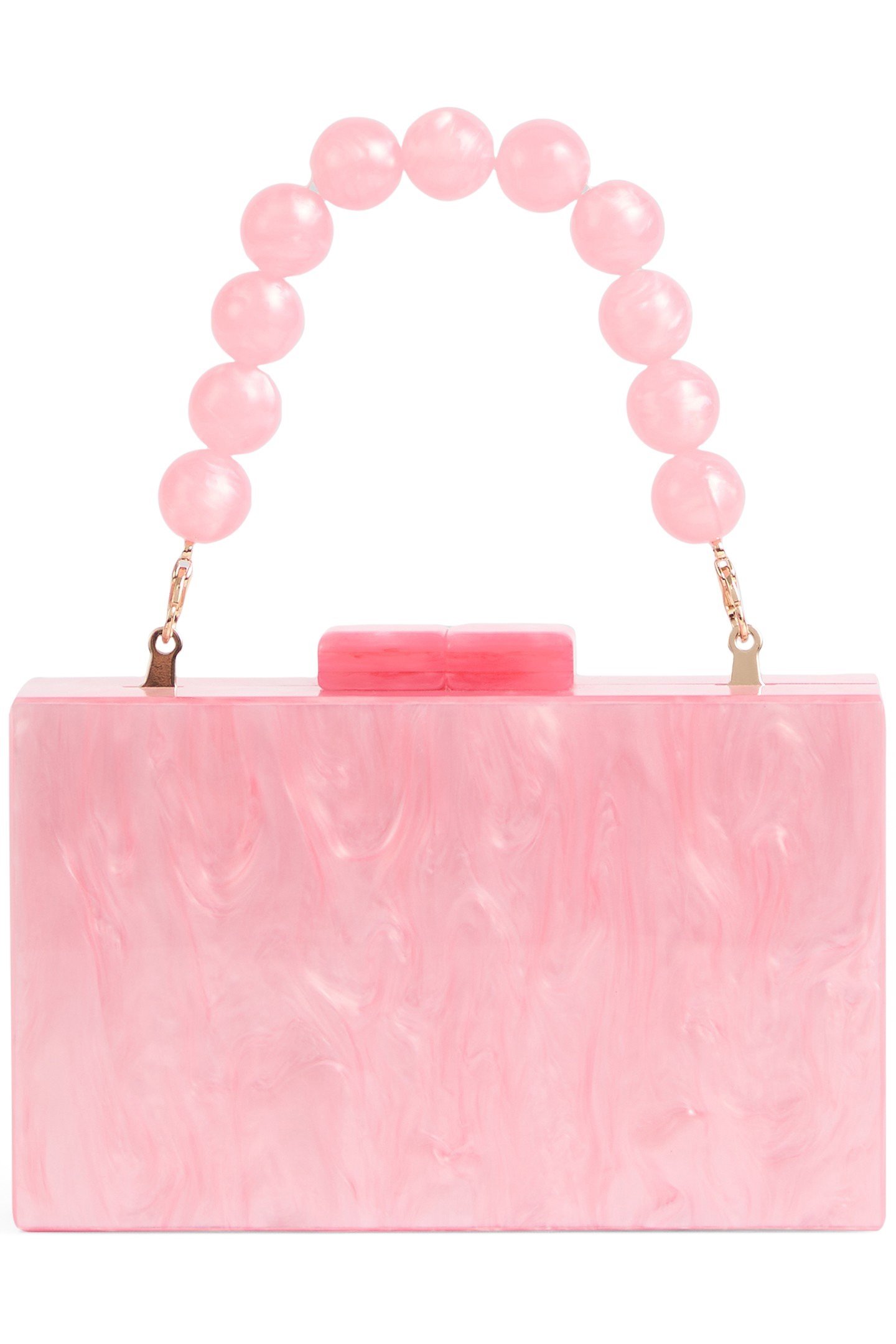 CU MAEVE RESIN BOX CLUTCH PINK 1