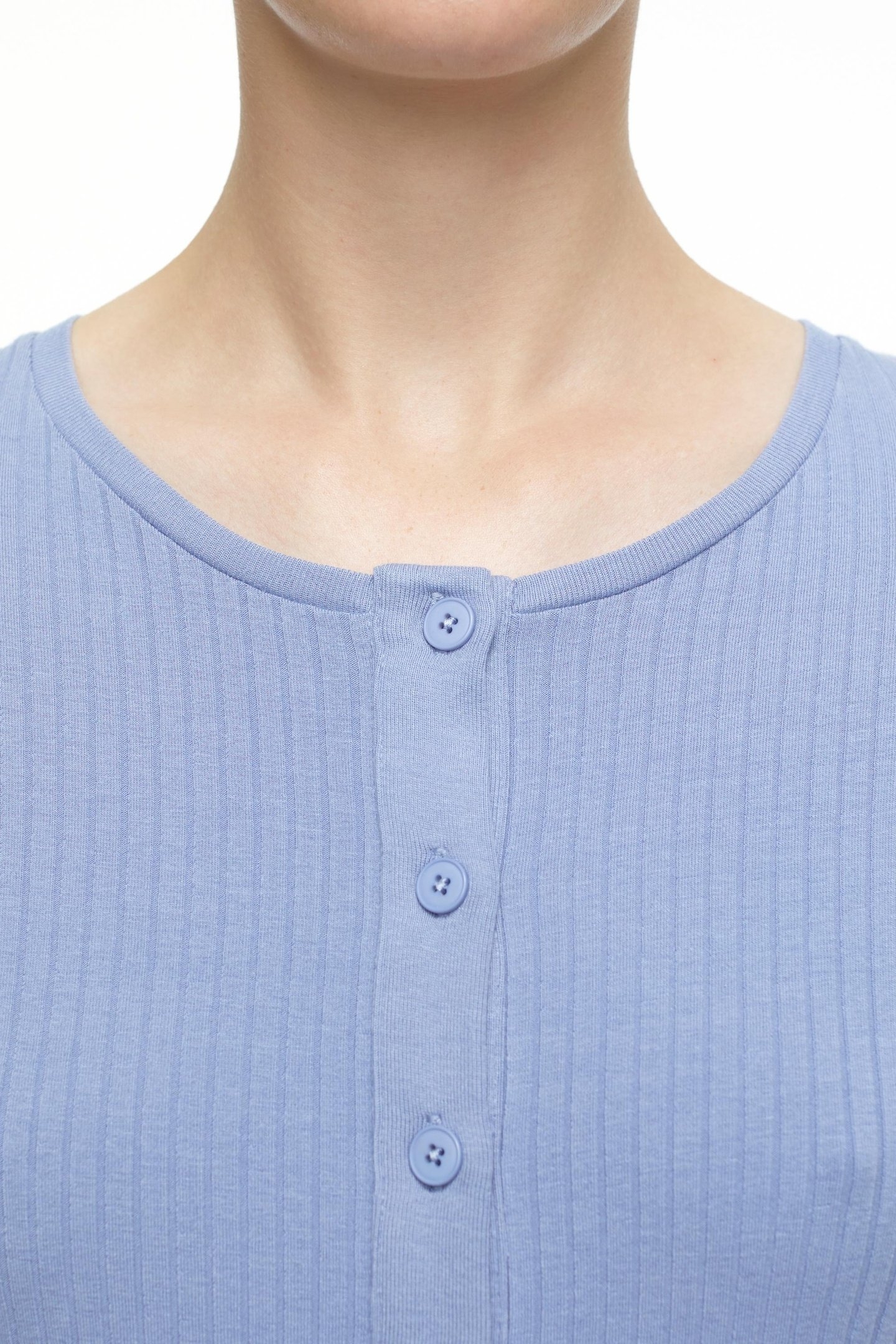 HALF PLACKET LONGSLEEVE T-SHIRTS BLUE HORIZON 5