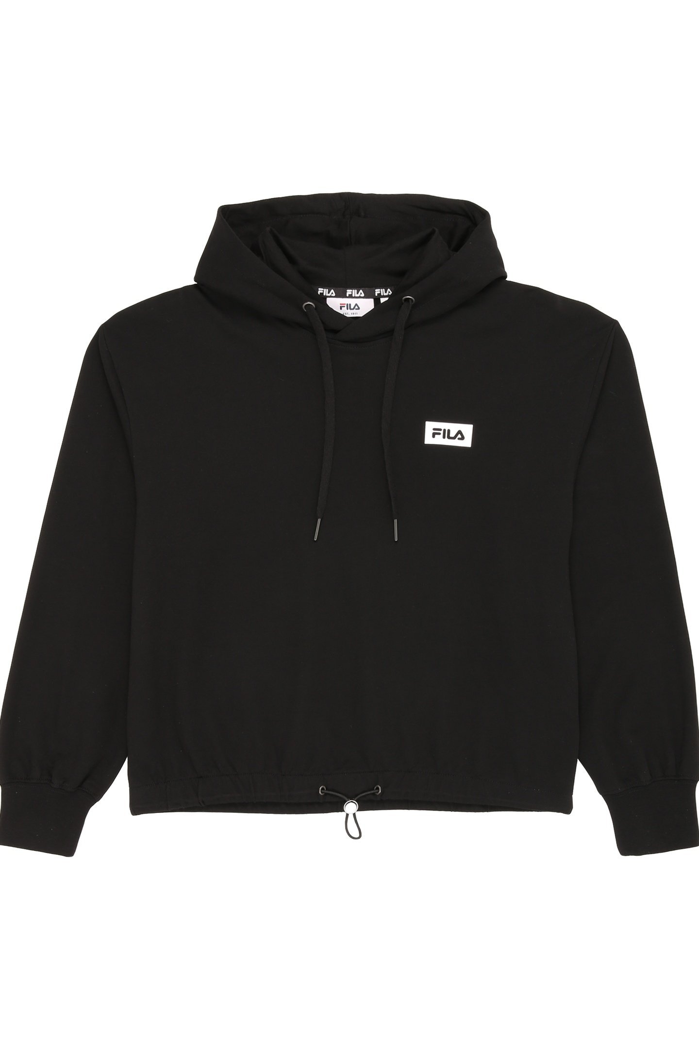 ZILONA CROPPED LOOSE HOODIE BLACK 1