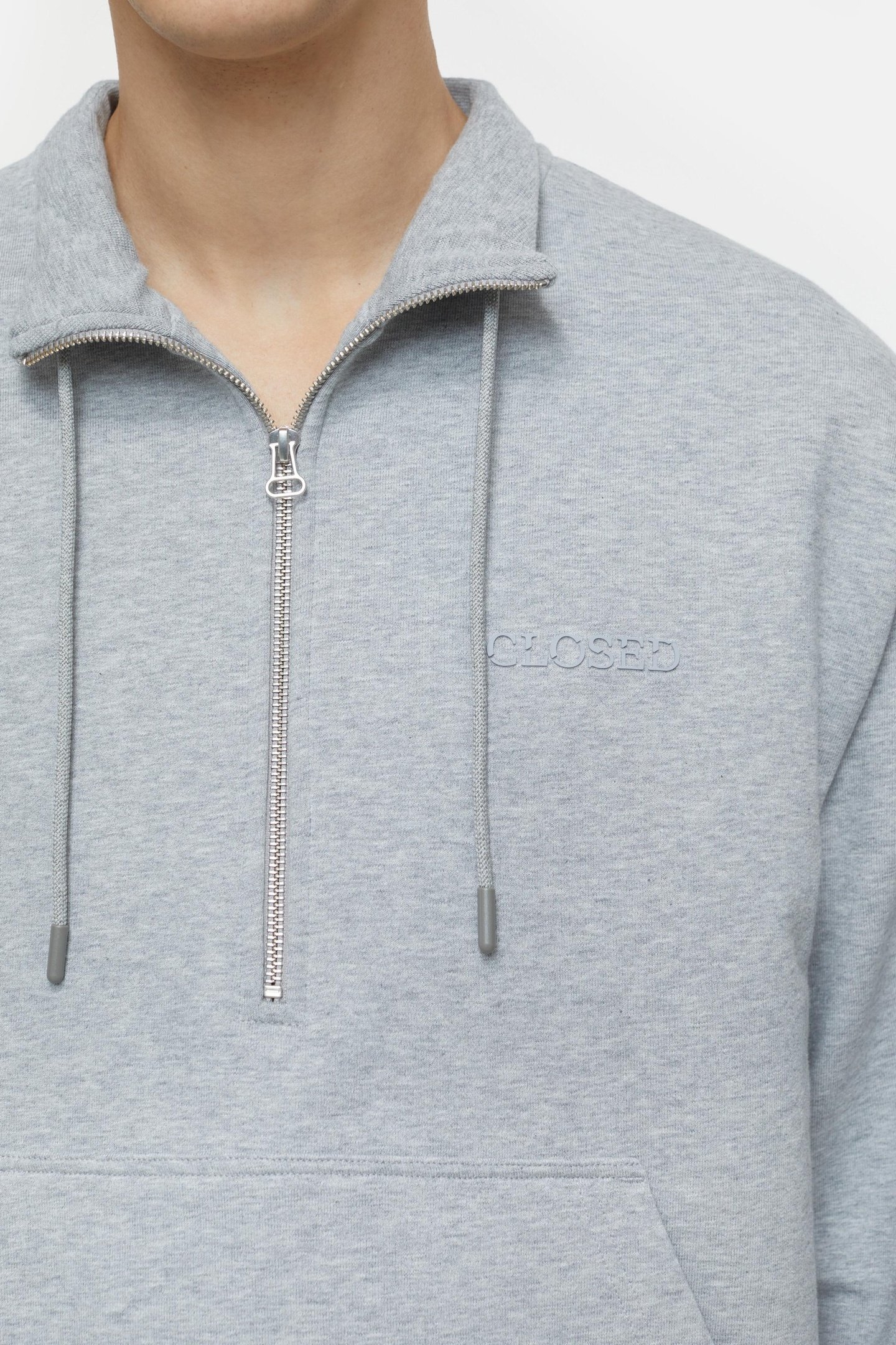 HALF ZIP SWEAT T-SHIRTS LIGHT GREY MELANGE 6