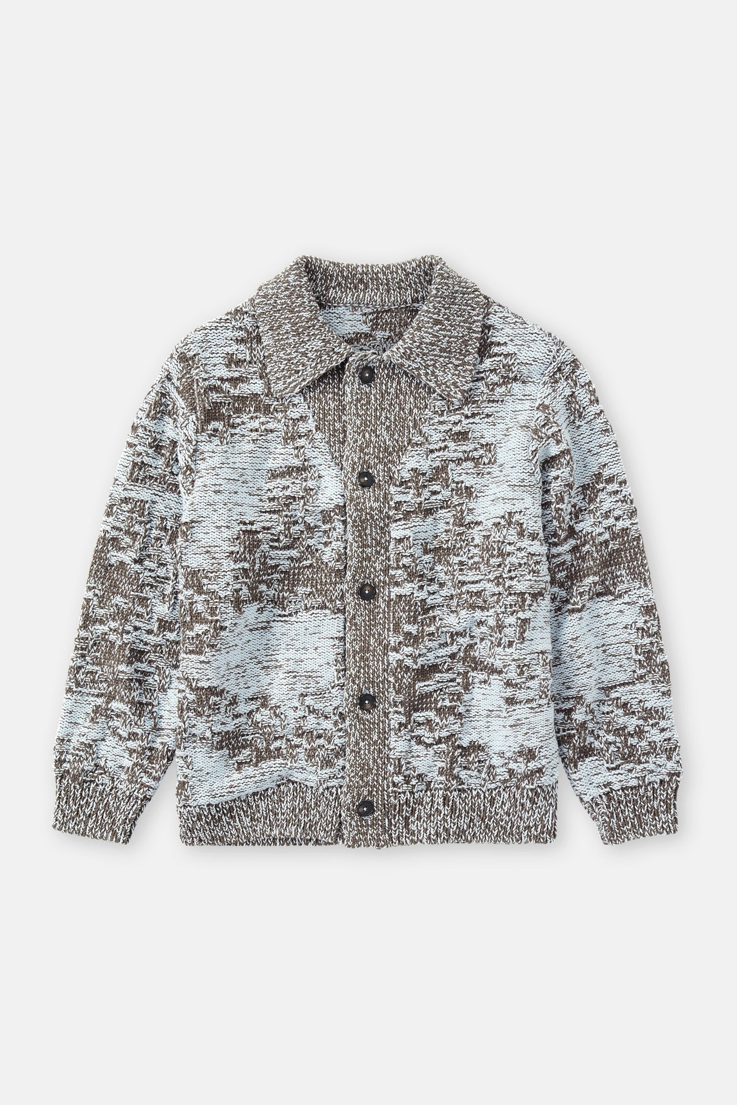 JACQUARD CARDIGAN KNITS TEAK WOOD 7