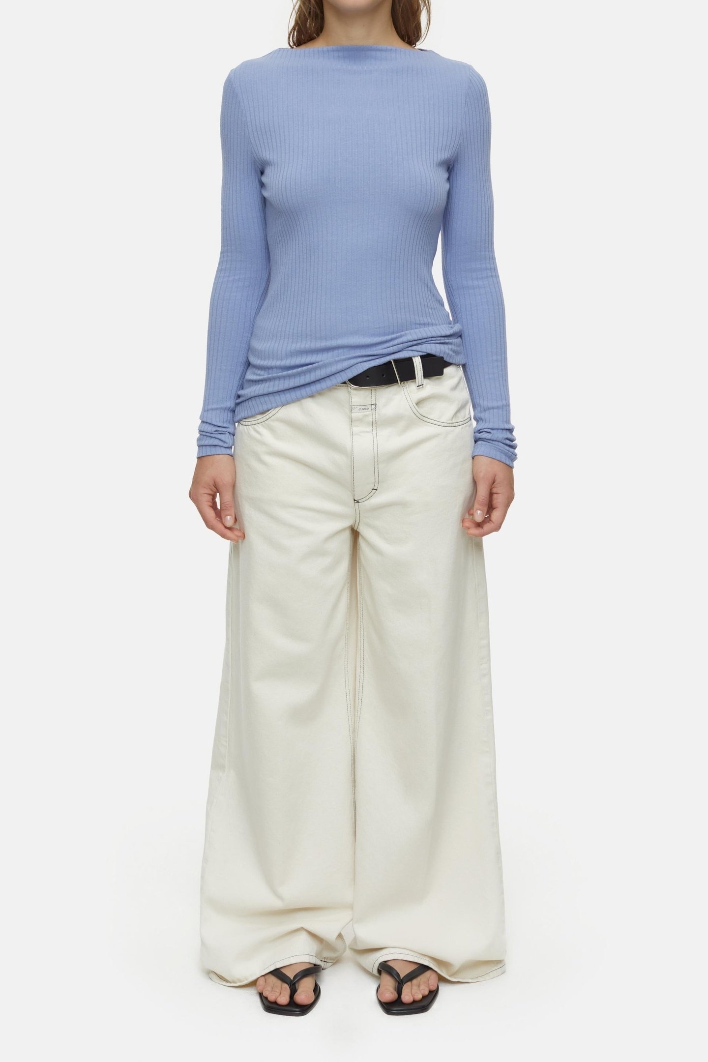 STRAIGHT NECK LONGSLEEVE T-SHIRTS BLUE HORIZON 3