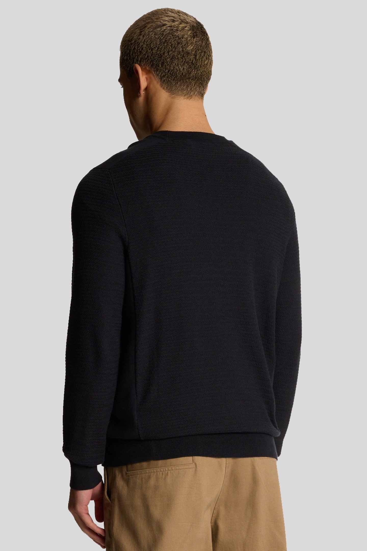 HERRINGBONE KNITTED JUMPER DARK NAVY 3