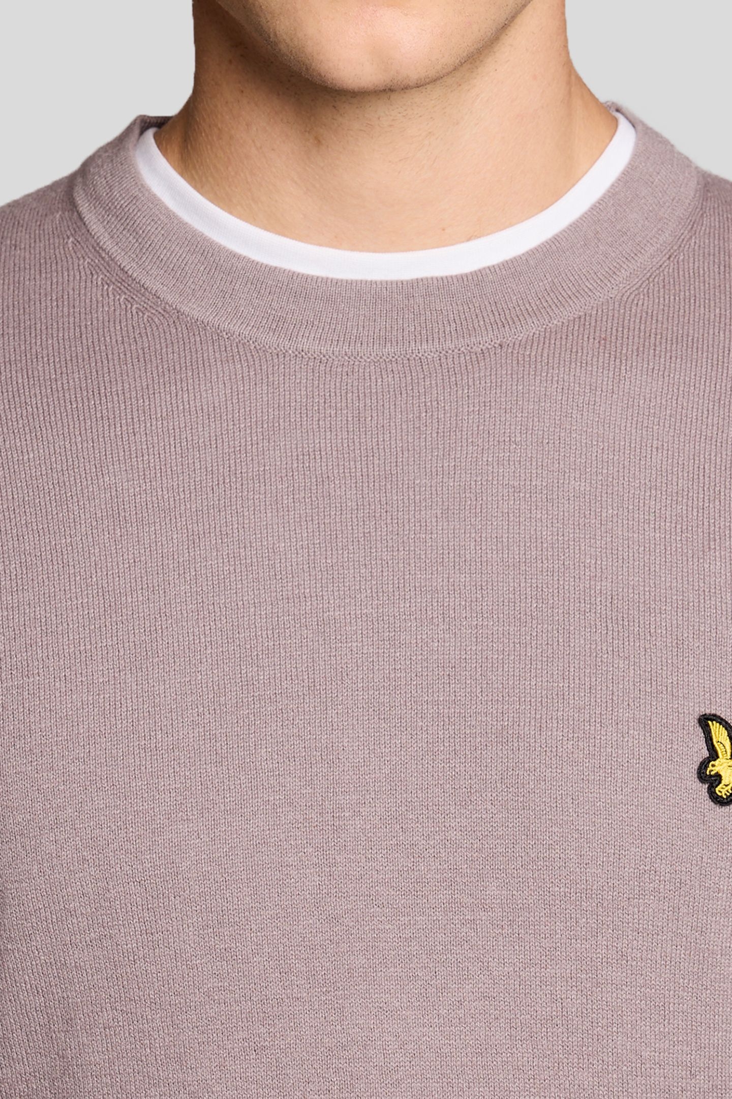 COTTON MERINO CREW NECK JUMPER GULL GREY 4