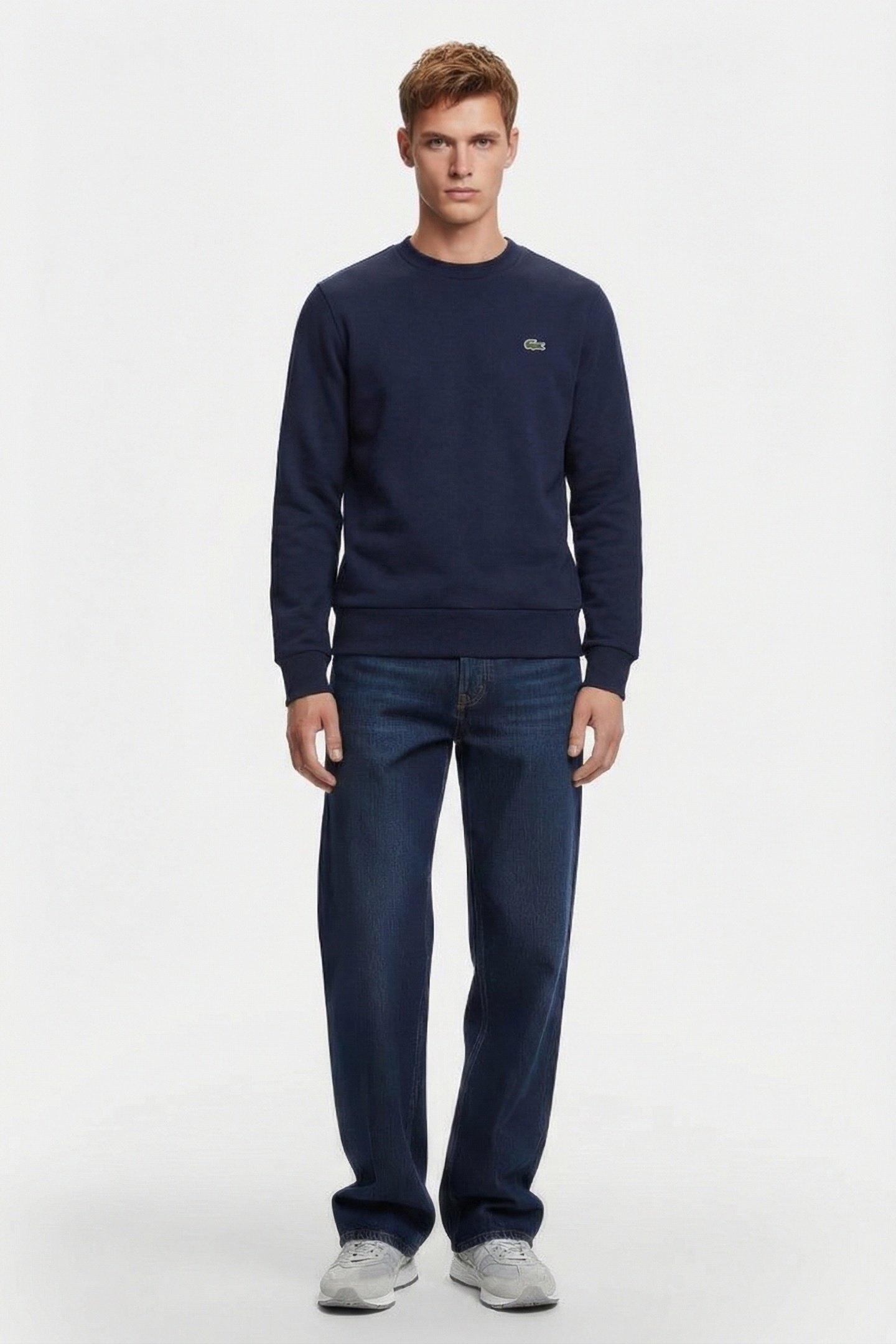 FLEECE CREW NECK SWEATSHIRT NAVY BLUE 1