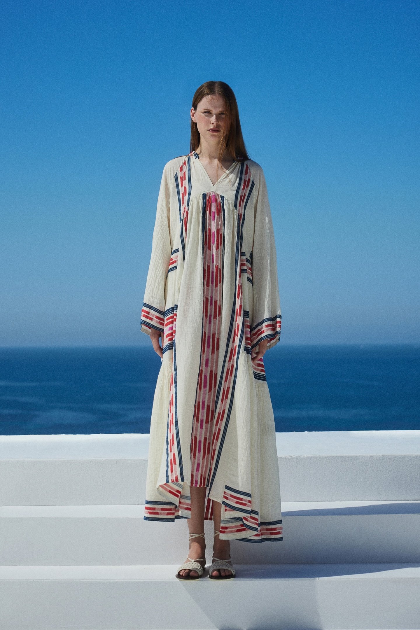 POWER LONG DRESS JACQUARD NAVY RED 4