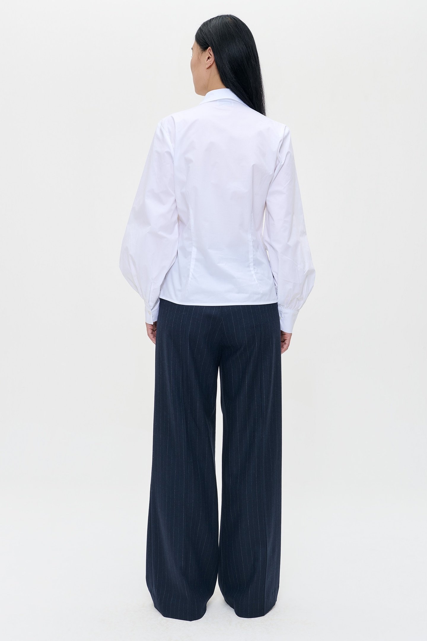 WHITE POPLIN PUFF SLEEVE SHIRT WHITE 4