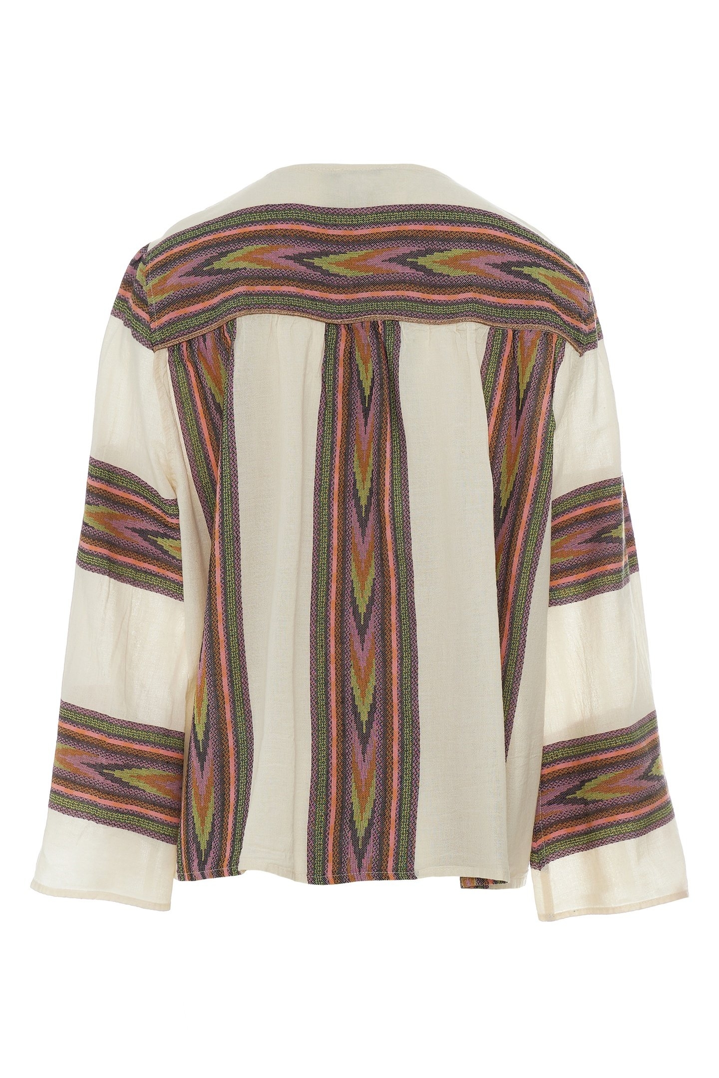 SYMMETRY BLOUSE JACQUARD PINK GREEN 2