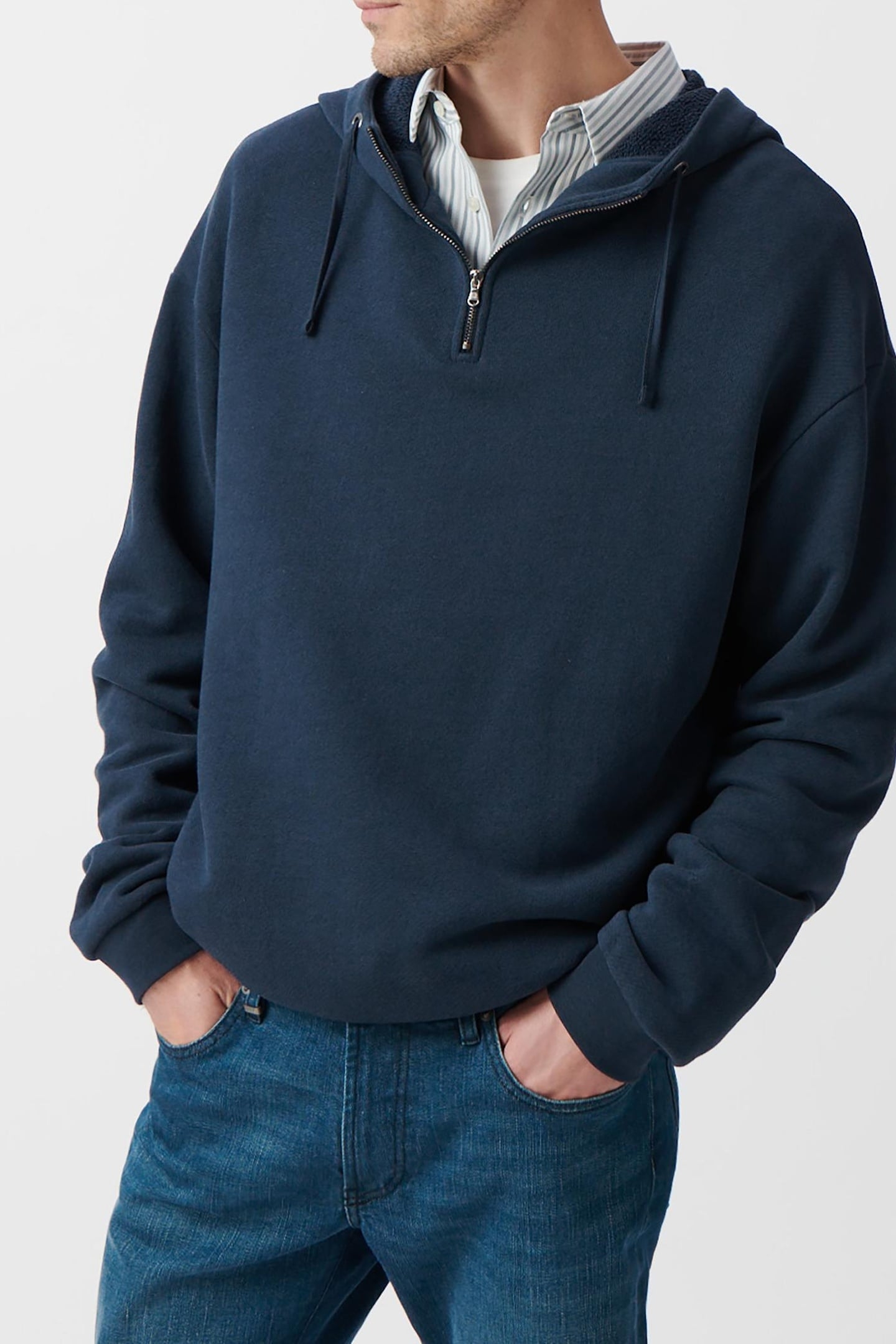 INK HOODIE WITH ZIPPED COLLAR 2