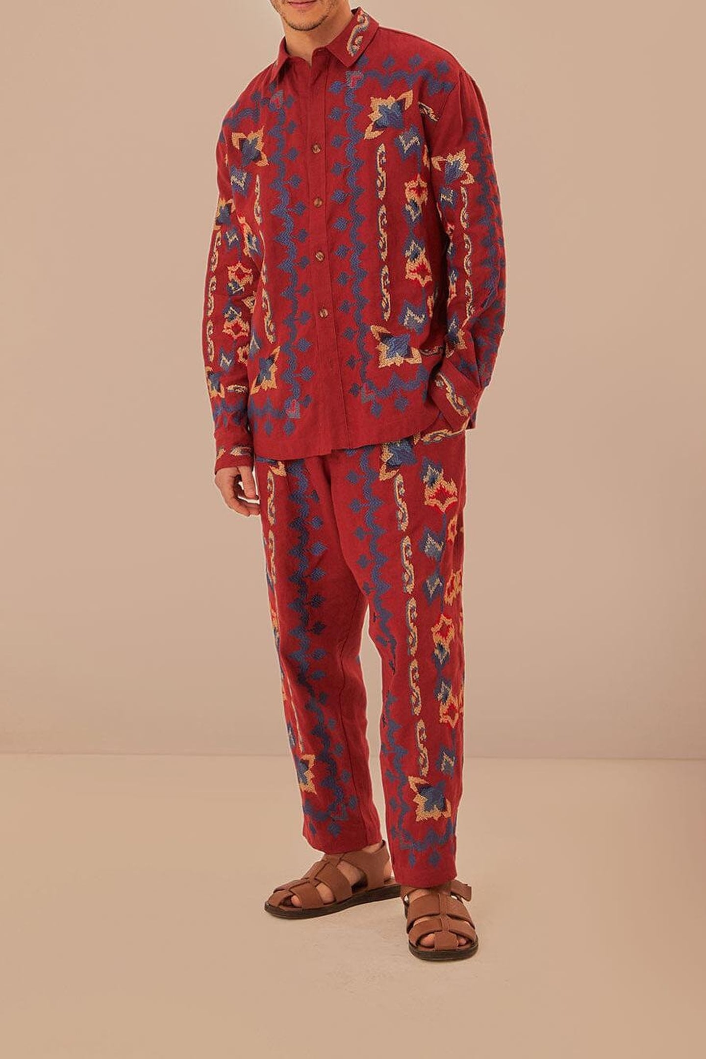 FLORAL EMBROIDERY JACQUARD PANTS 3