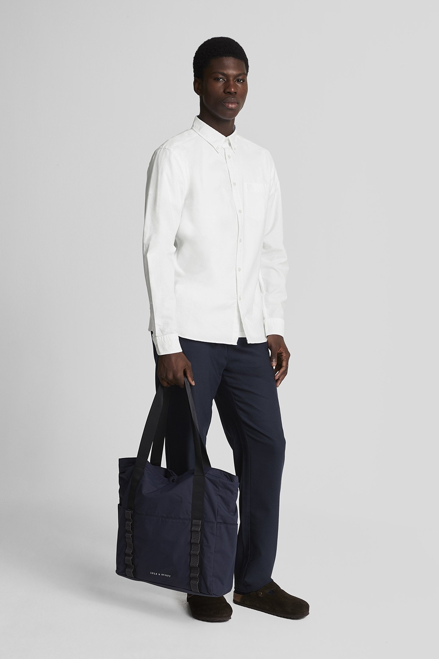 TONAL EAGLE PLAIN OXFORD SHIRT WHITE 3