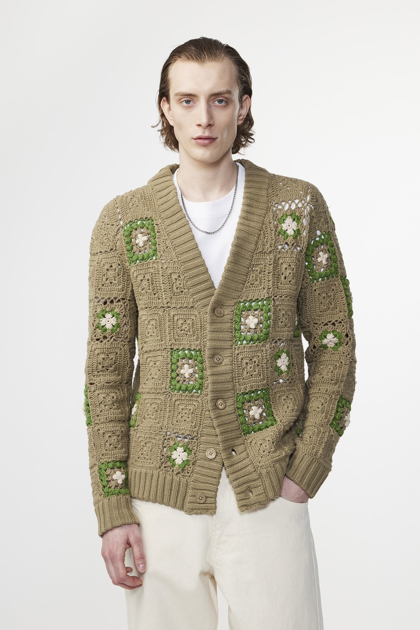 NATE CARDIGAN 6603 KHAKI BEIGE 2