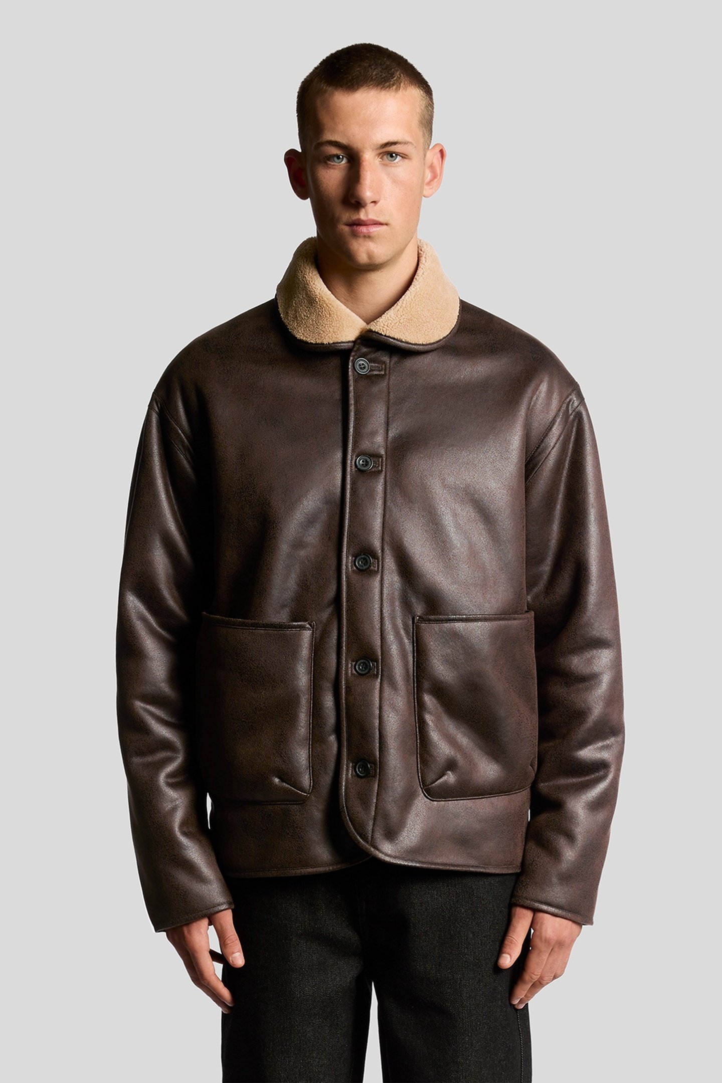 SHEARLING JACKET WHISKEY BROWN 2