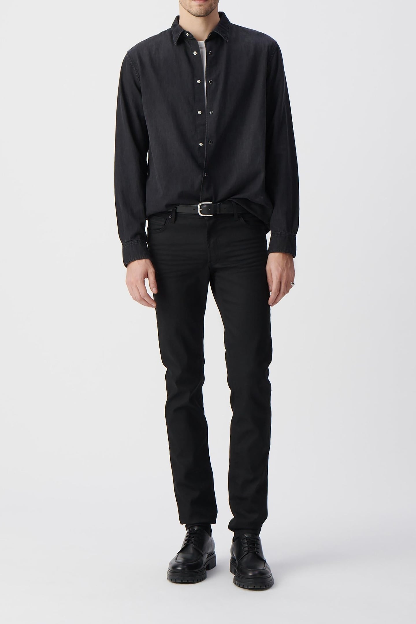 UPCYCLED BLACK DENIM WATERLESS REGULAR SHIRT 1