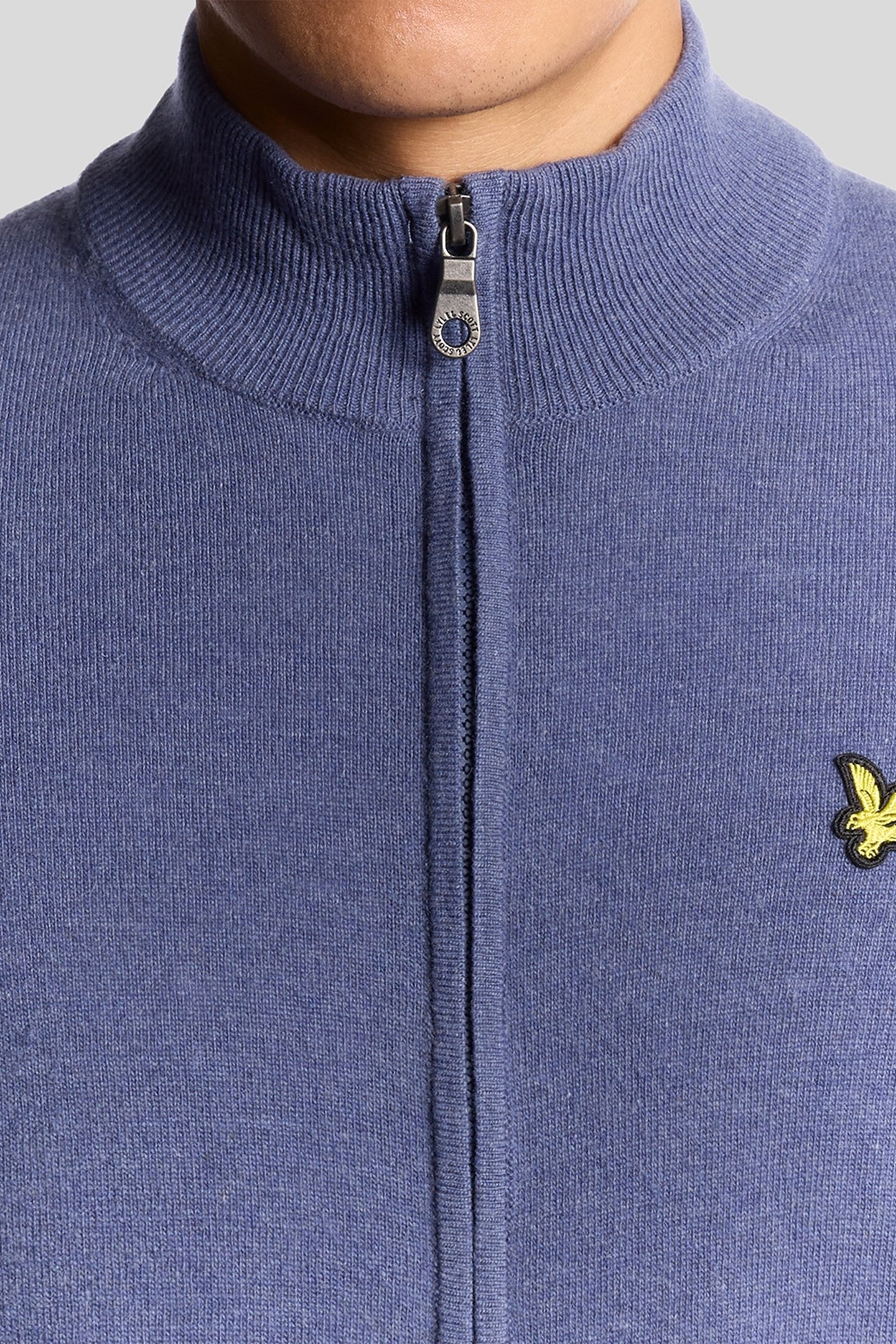 LAMBSWOOL BLEND ZIP THROUGH CARDIGAN GRAYSTONE MARL 6