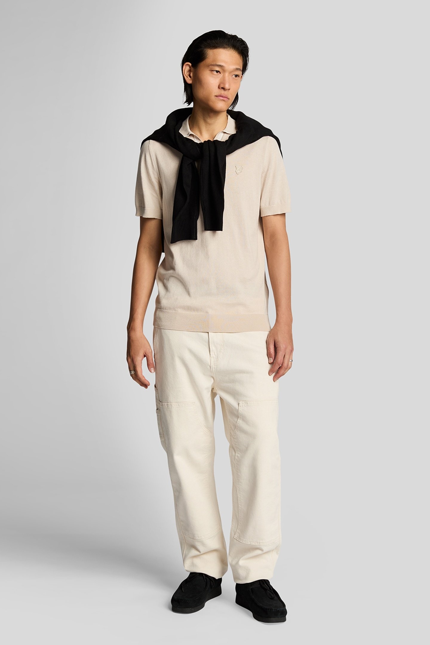 TIPPED KNITTED OPEN COLLAR POLO COVE 2