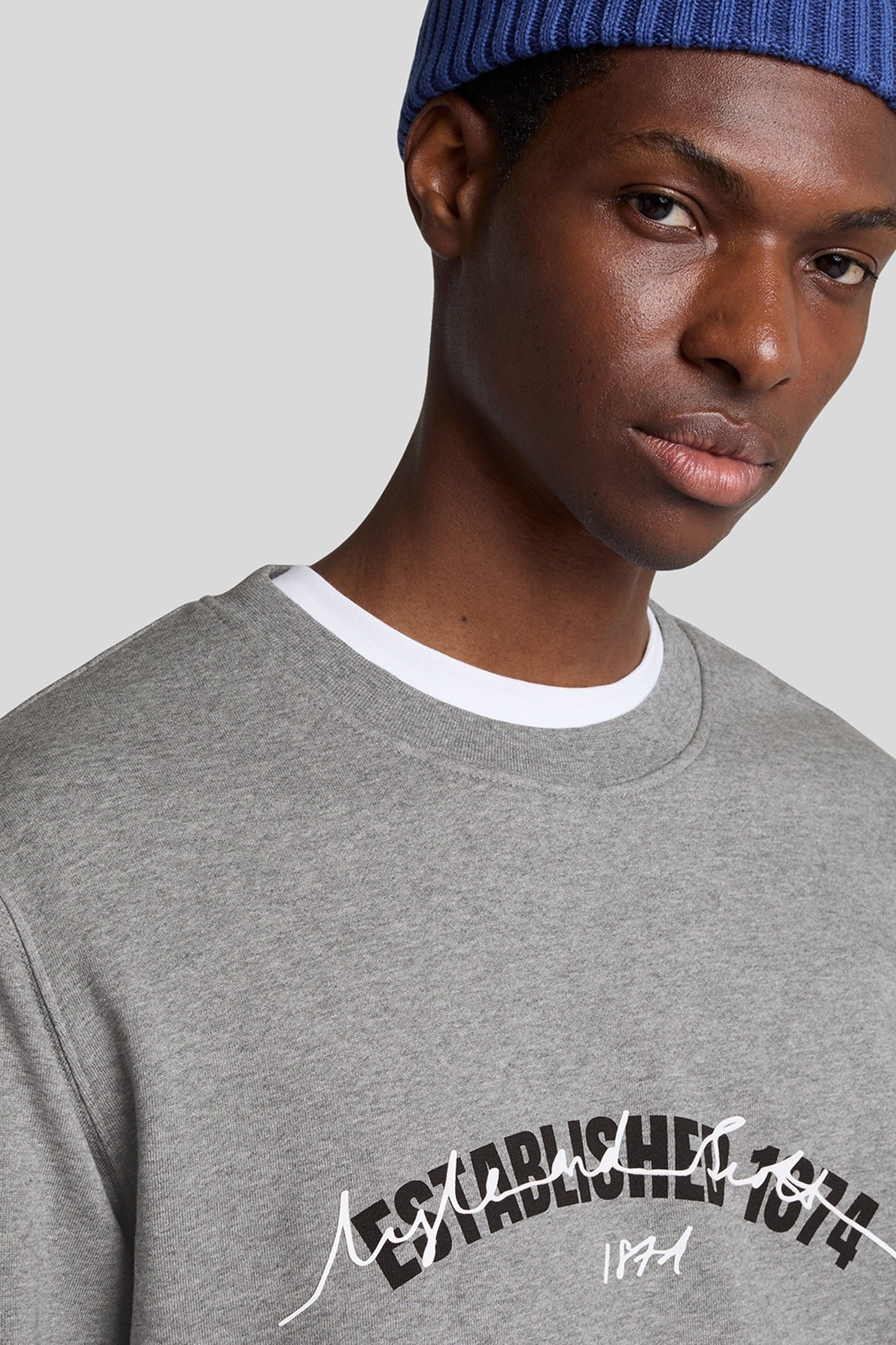 ESTABLISHED 1874 GRAPHIC CREW NECK SWEATSHIRT MID GREY MARL 5