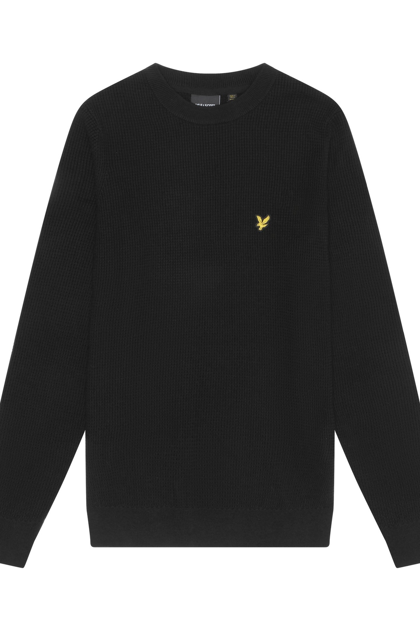 GRID KNIT CREW NECK JUMPER JET BLACK 4