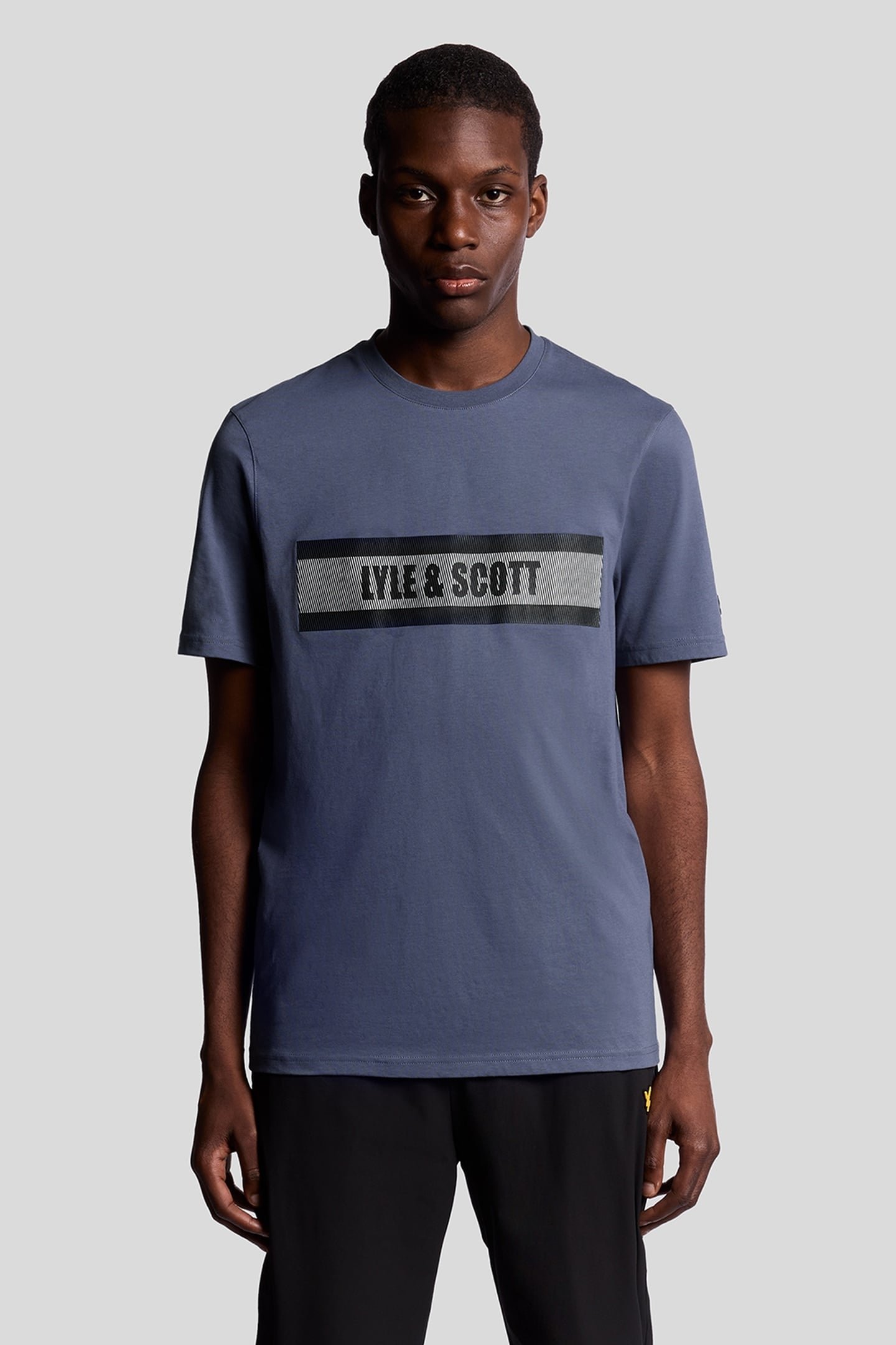 STRIPE LOGO GRAPHIC T-SHIRT STEEL INDIGO 2