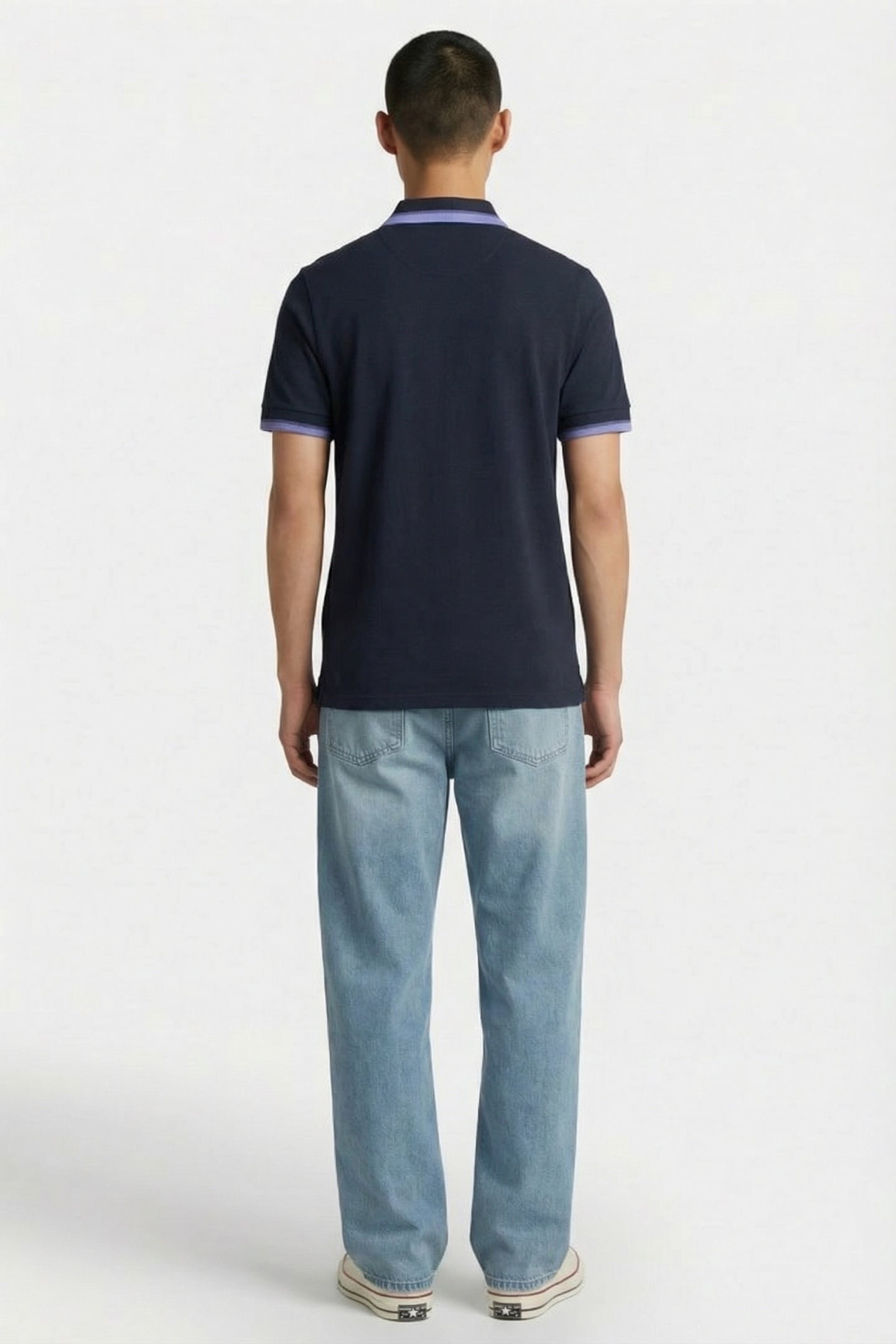 GOLF TIPPED RIB POLO SHIRT DARK NAVY/MOONLIGHT 3