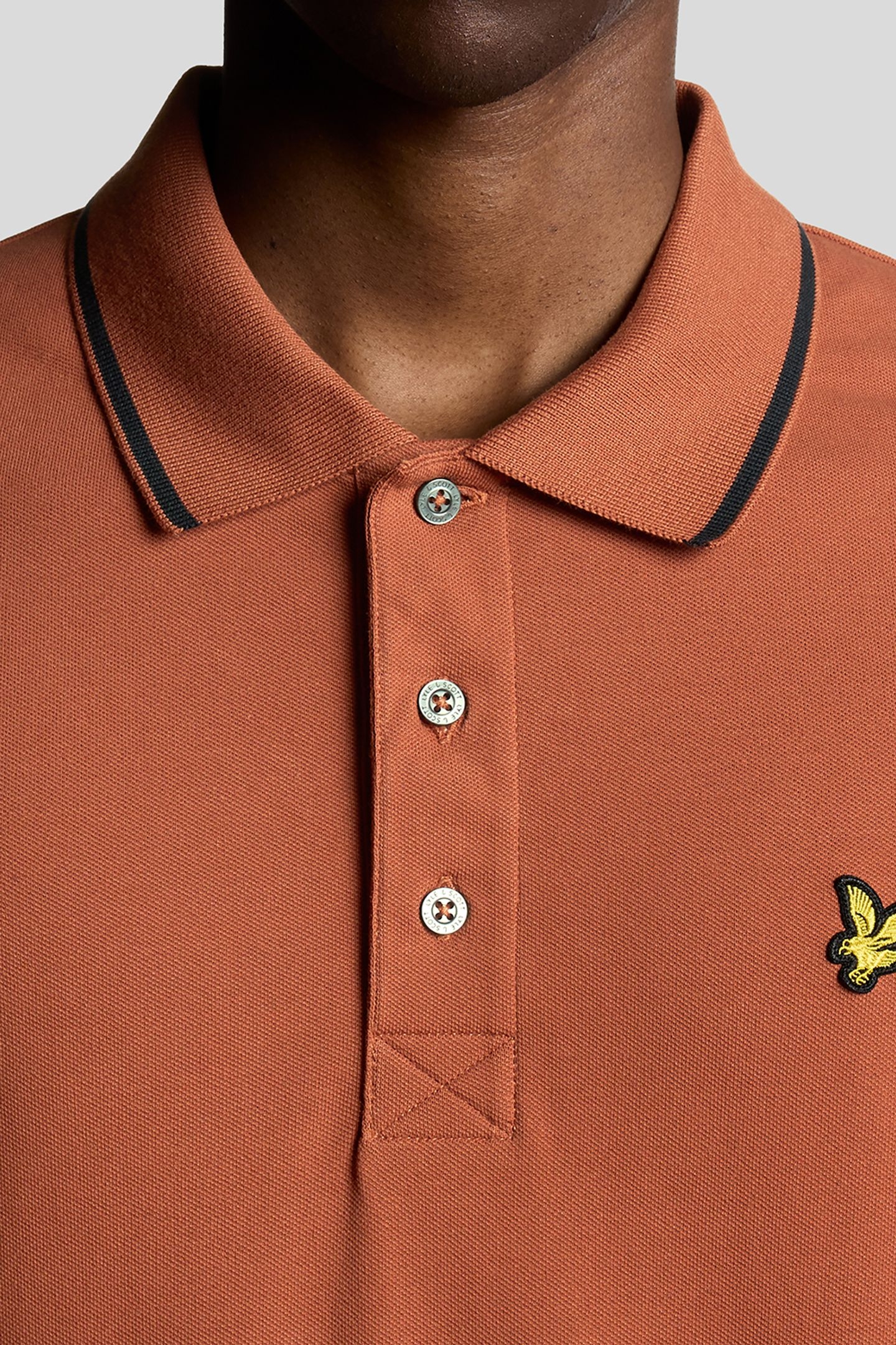 TIPPED POLO SHIRT BRICK/DARK NAVY 4