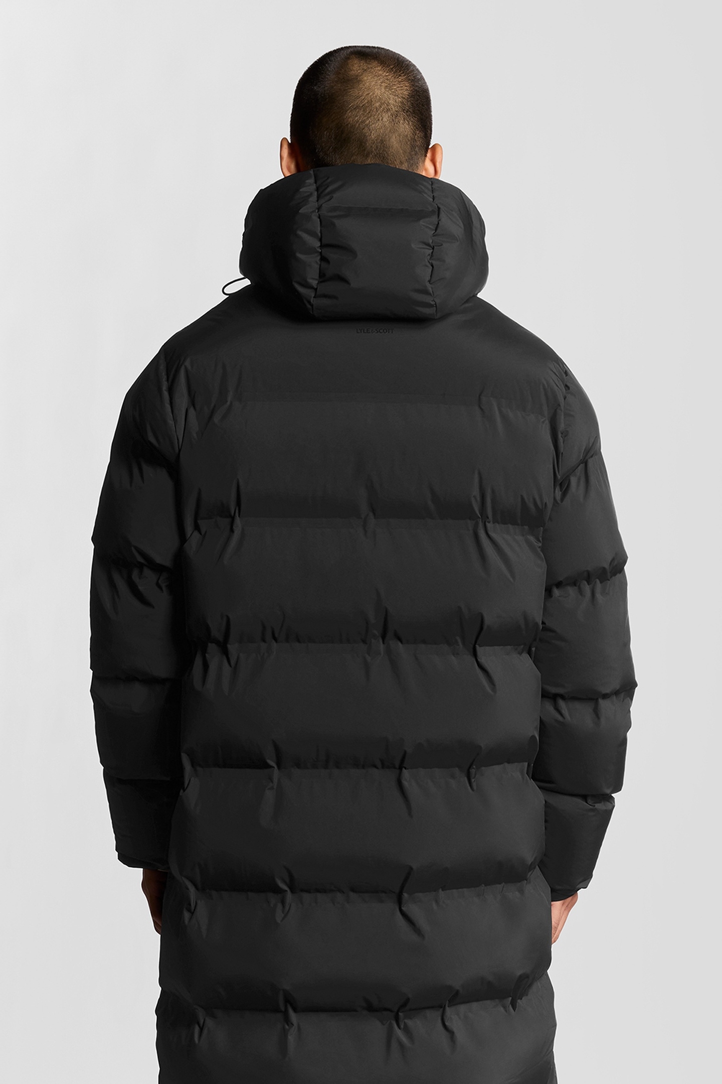 WELDED LONGLINE PUFFER JACKET JET BLACK 3