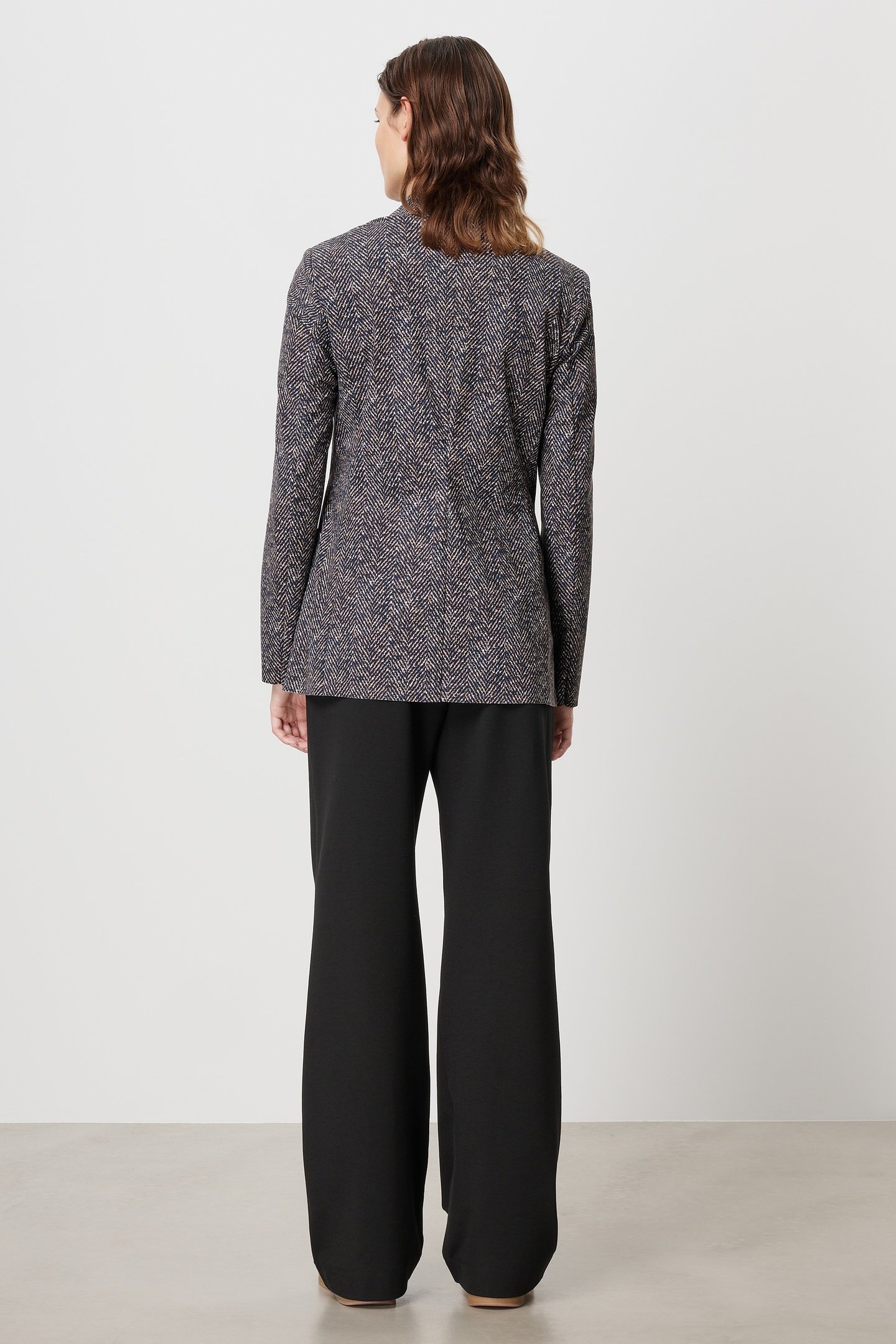 TWEED PRINT BLAZER INK BLUE 2