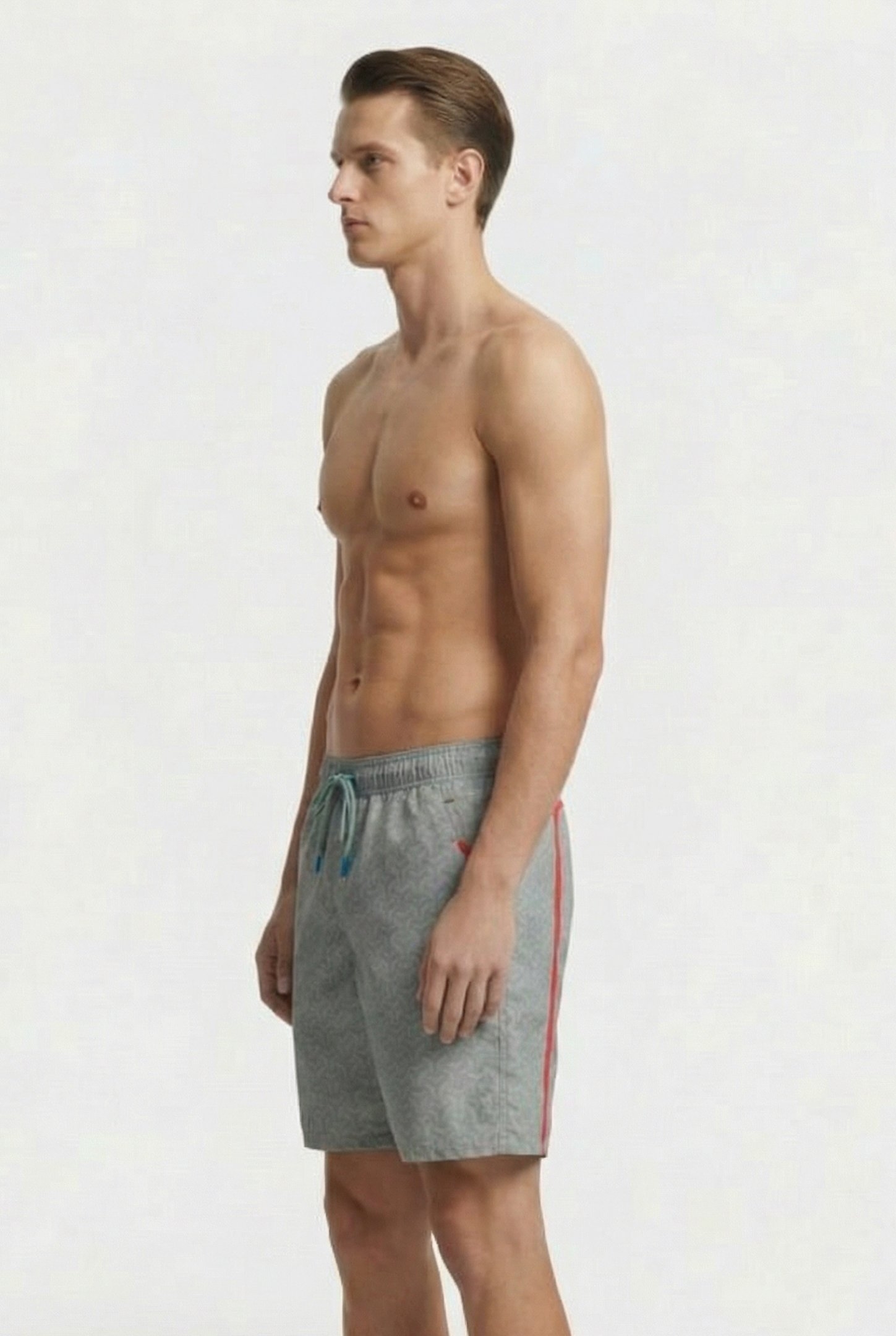 MEN'S ARENA PRO_FILE BEACH BERMUDA PRINT JADE-FLUO RED 3