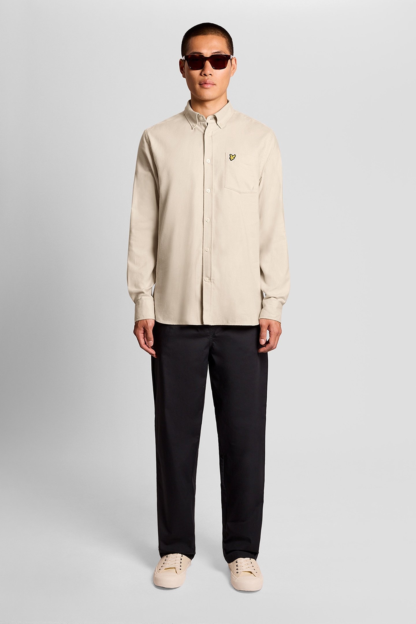 PLAIN FLANNEL SHIRT PUTTY 1