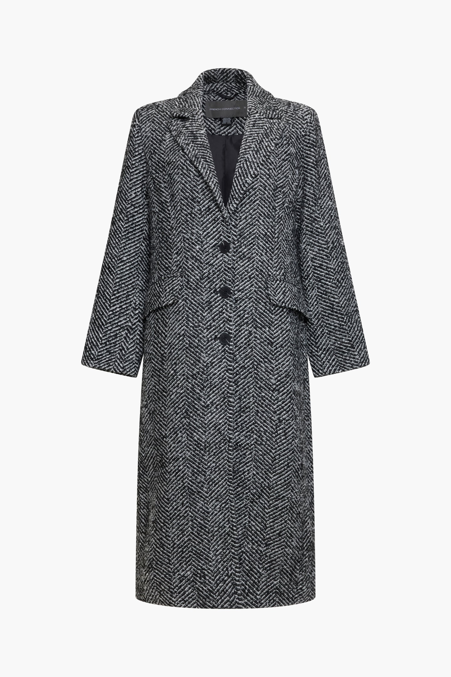 HERRINGBONE COAT W BLACK/WHITE 3