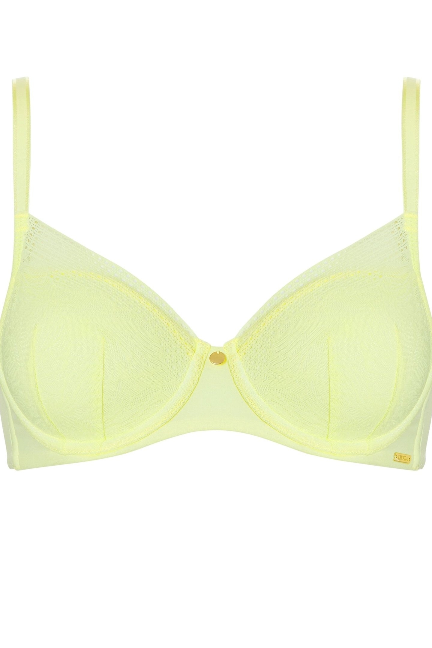 BRA TSHIRT COVERING MEMORY SOFT LACE TENDER YELLOW 1