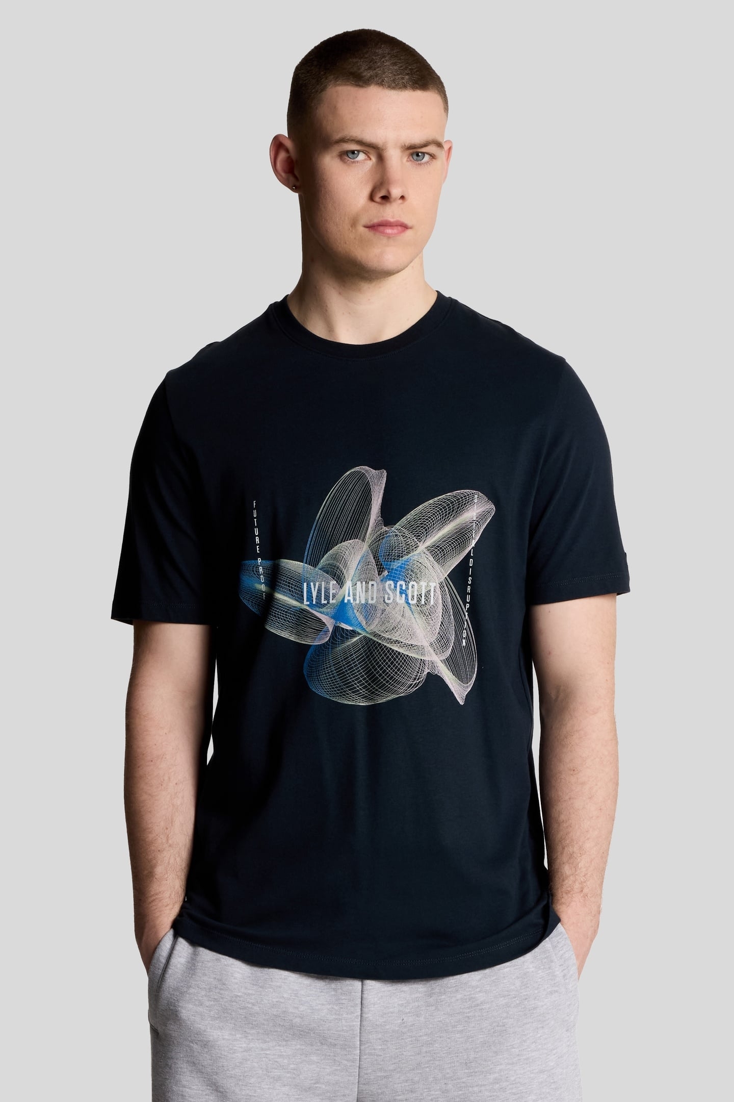3D LINE GRAPHIC T-SHIRT DARK NAVY 1