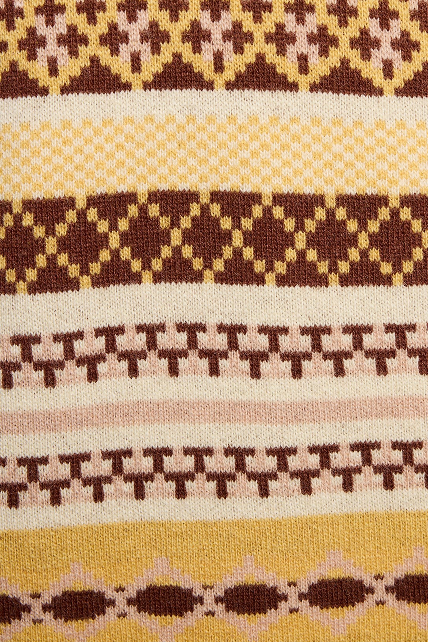 FAIR ISLE KNITTED POLO SHIRT BRASS 5