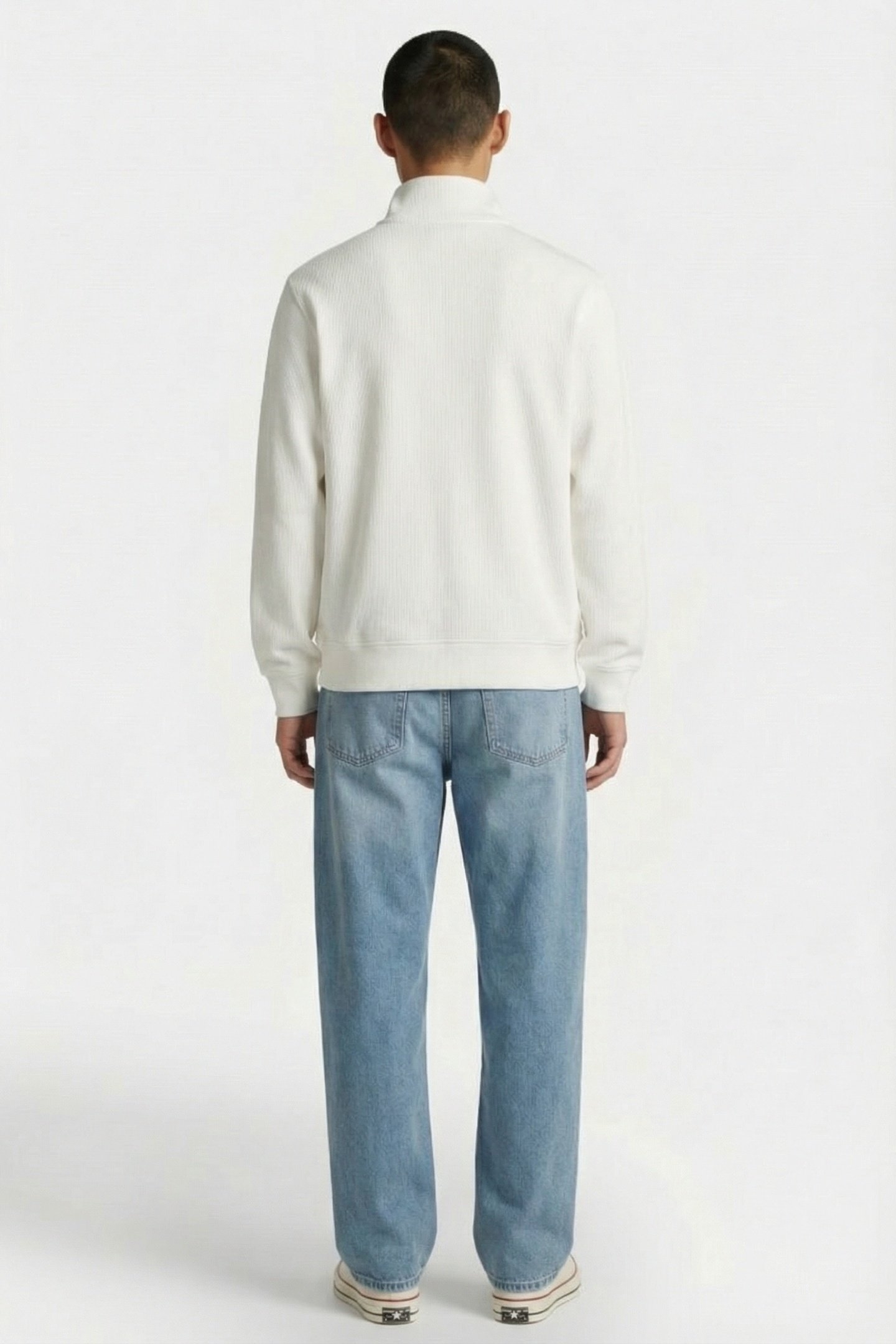 ZIP-UP HIGH NECK INTERLOCK SWEATSHIRT FLOUR 2