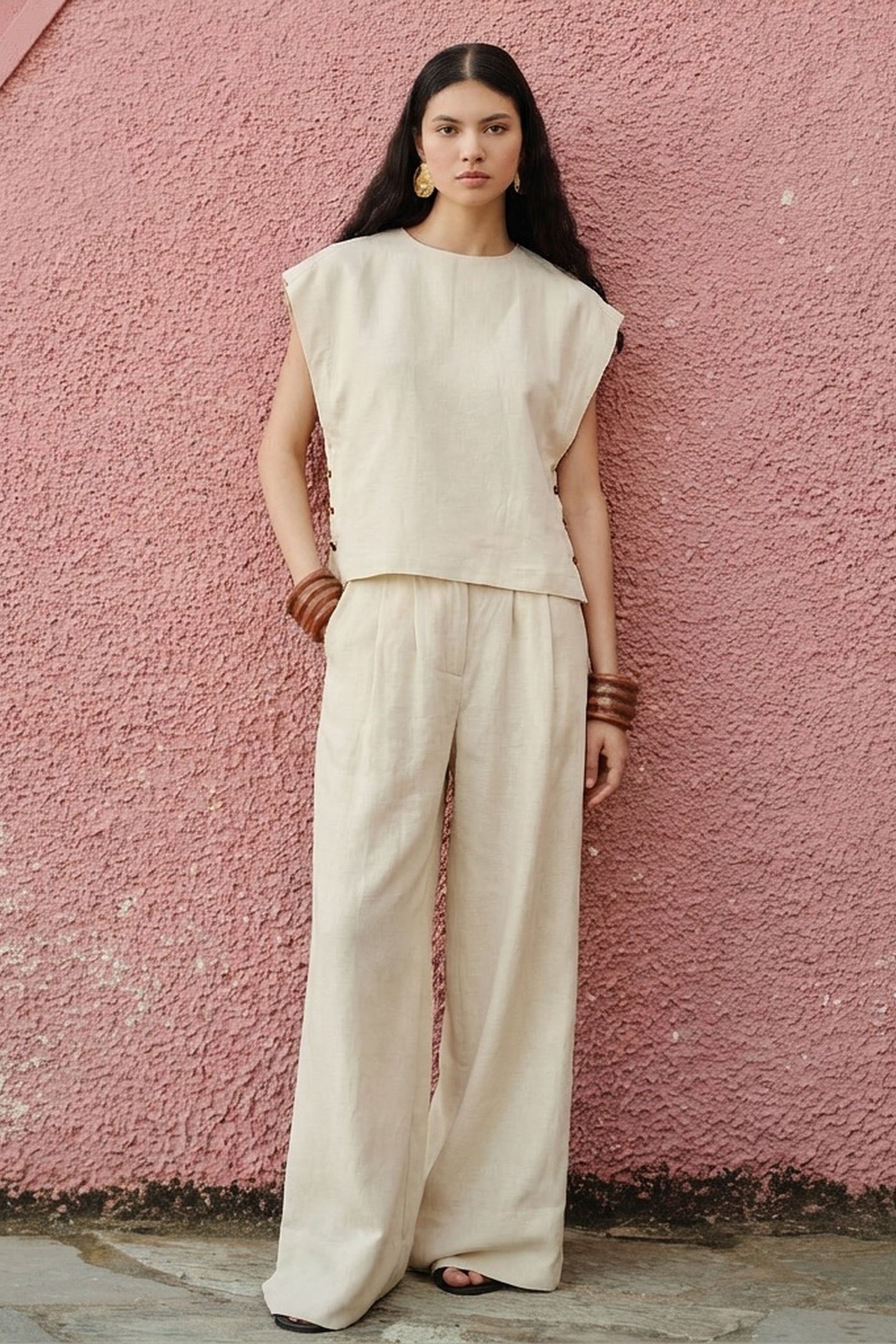 NOBLE LINO PANTS LINO ECRU 1