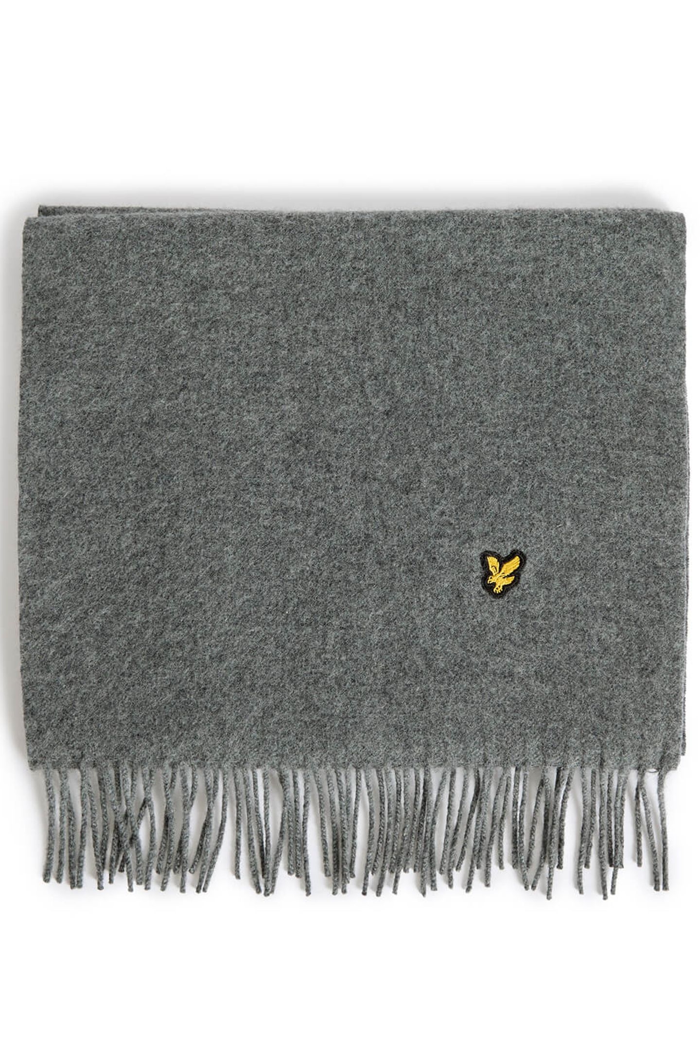 PLAIN LAMBSWOOL SCARF MID GREY MARL 1