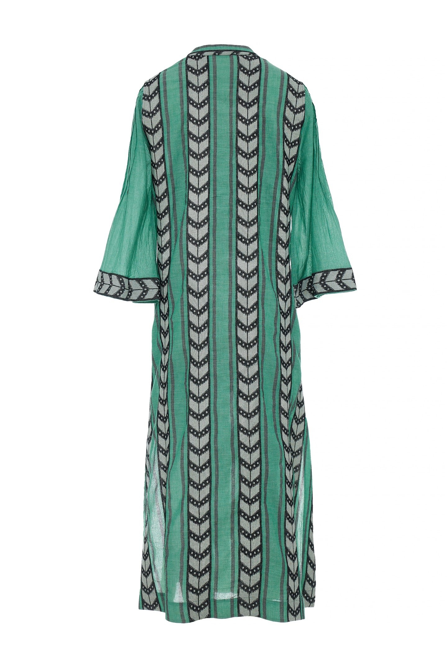 NEW LONG DRESS JACQUARD GREEN BLACK 2
